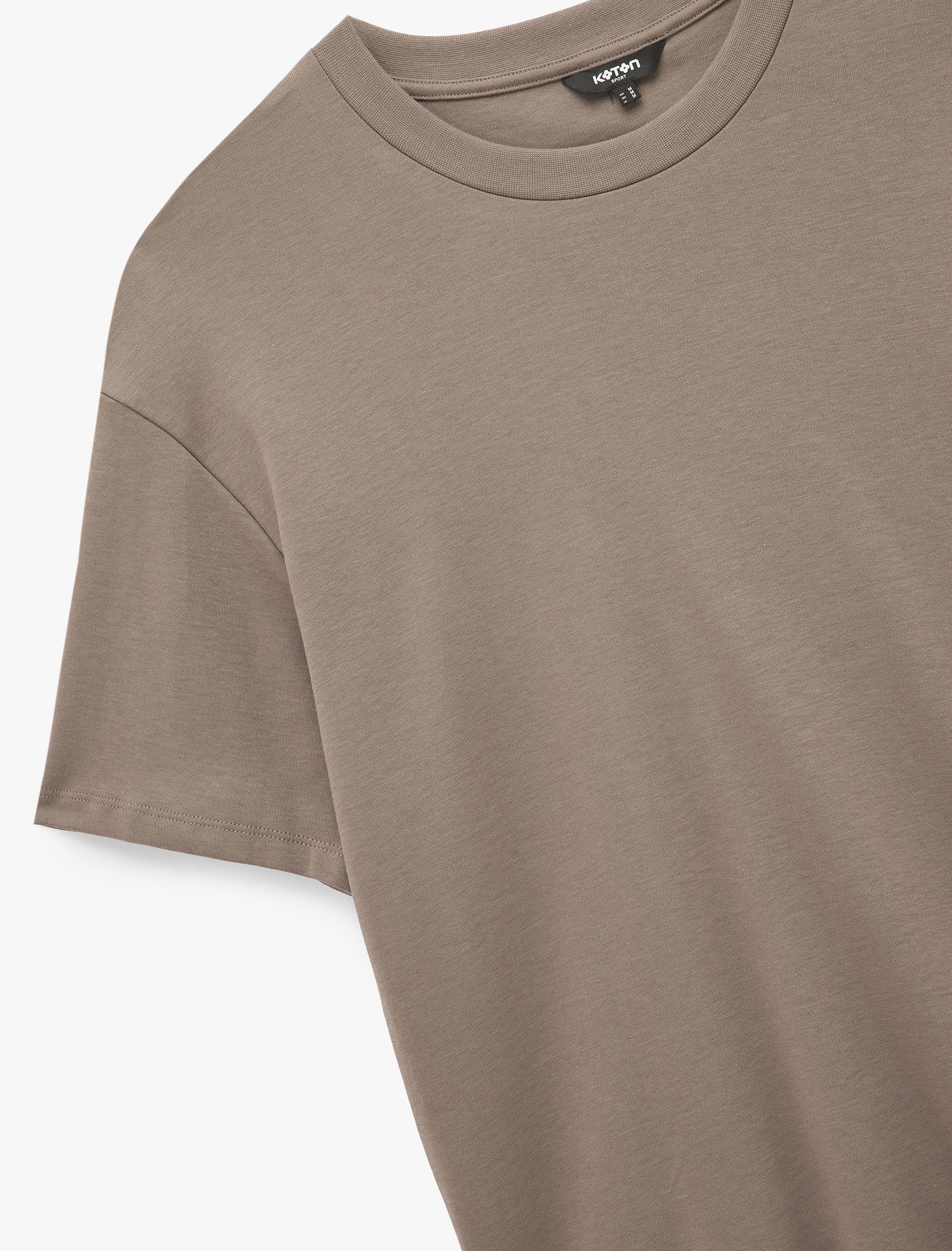 Kısa Kollu Bisiklet Yaka Pamuklu Basic Oversize Spor Tişört