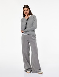 Şardonlu Rahat Kalıp Nervürlü Cepli Beli Lastikli Geniş Paça Eşofman Altı