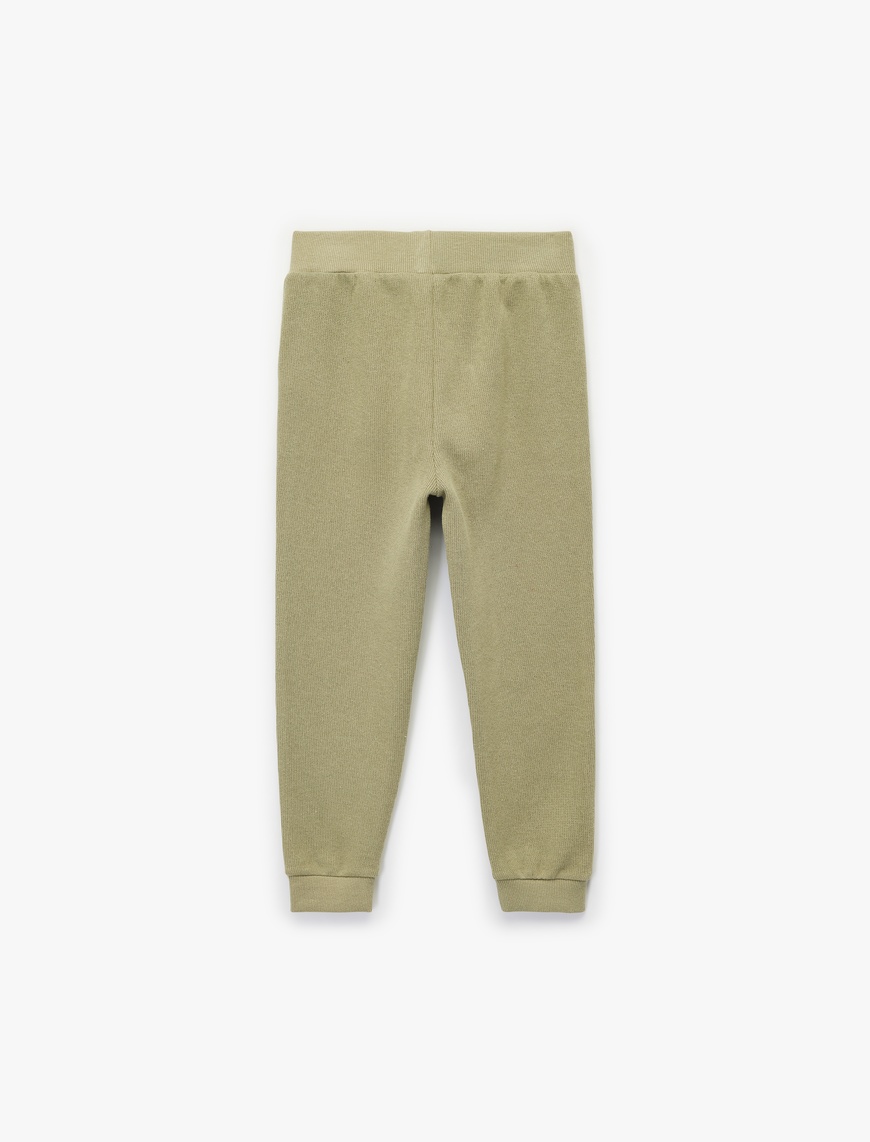  Erkek Bebek Pamuklu Şardonlu Beli Lastikli Basic Jogger Eşofman Altı