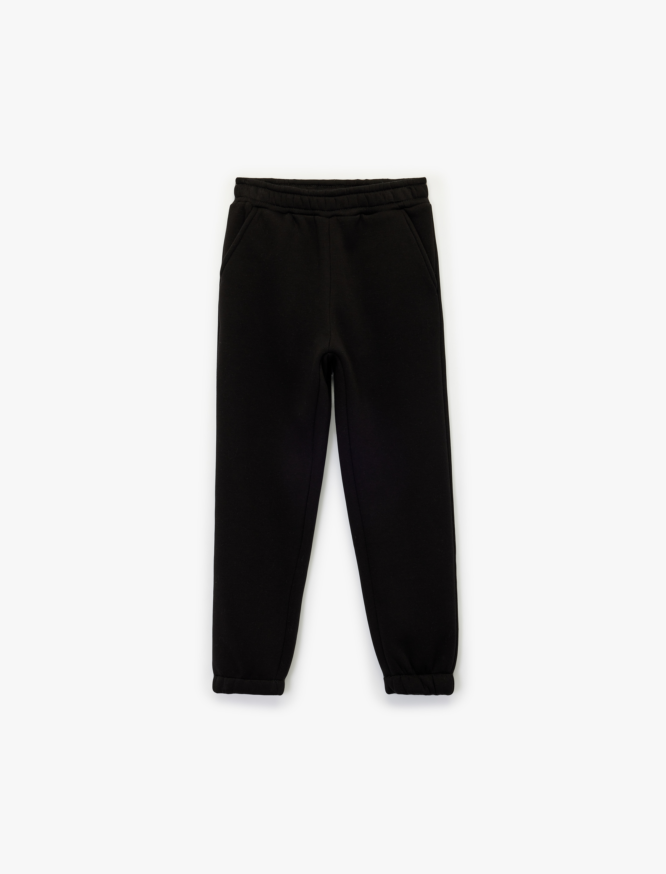 Kız Çocuk Şardonlu Beli Lastikli Baskılı Basic Jogger Eşofman Altı