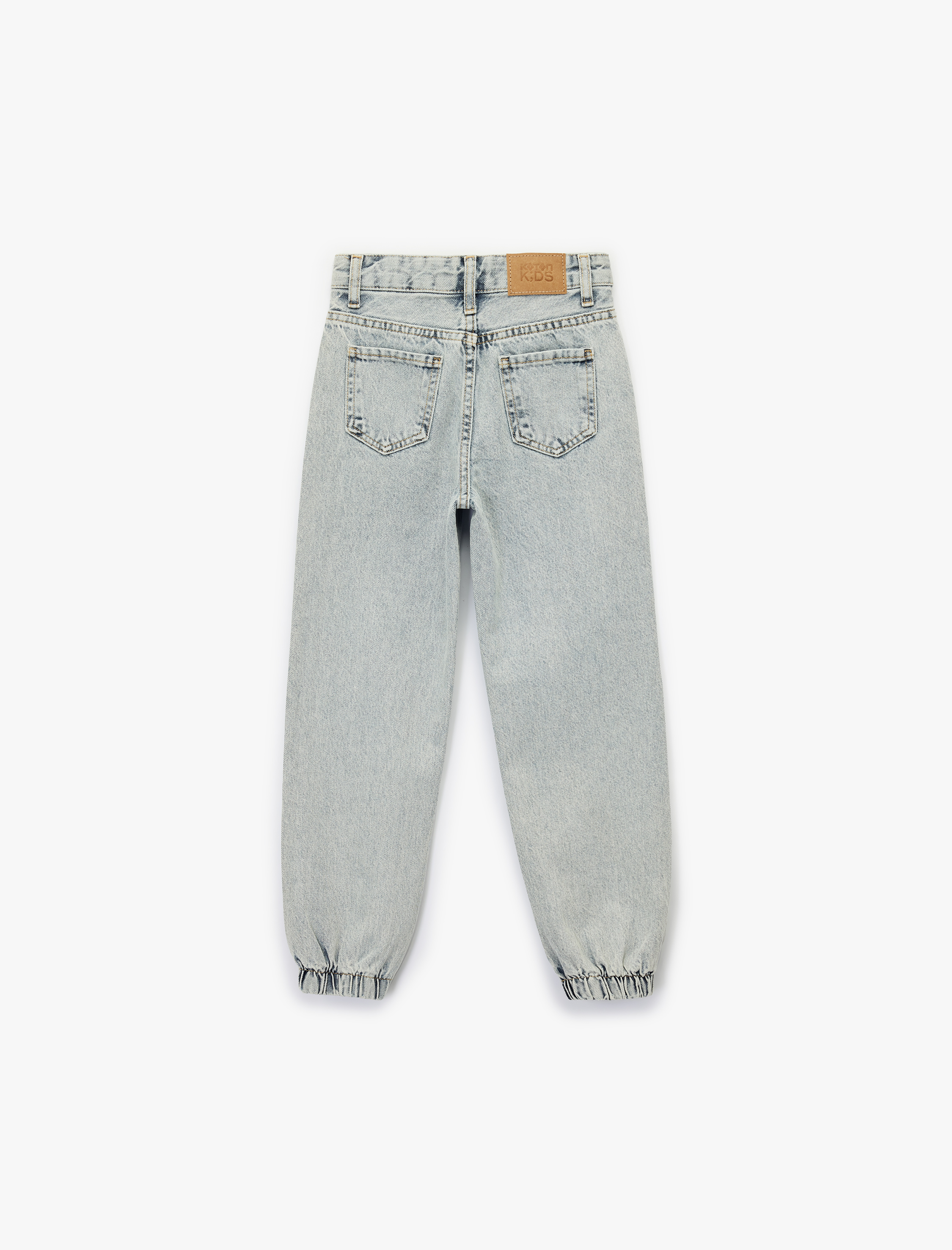  Kız Çocuk Pamuklu Cepli Jooger Denim Pantolon