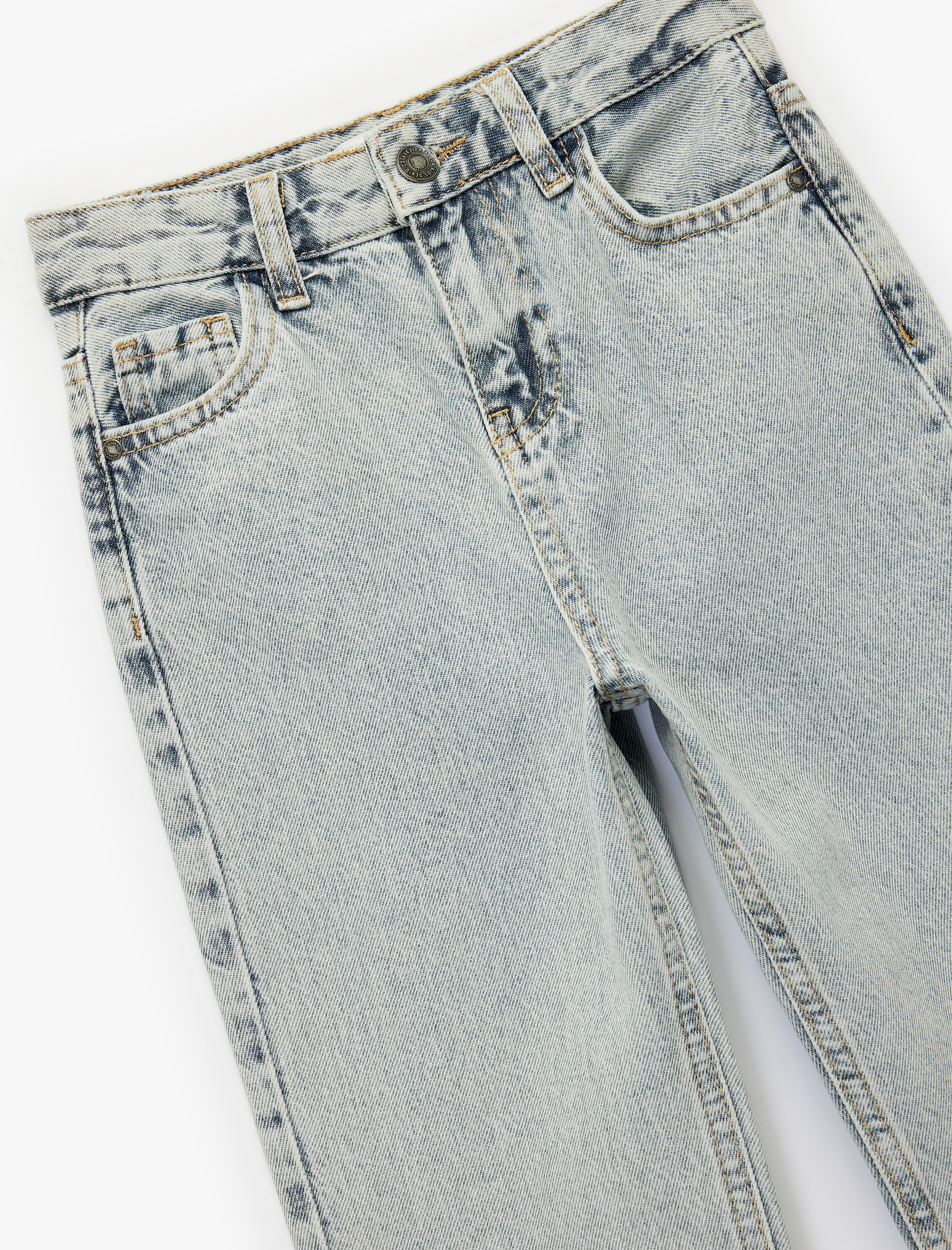  Kız Çocuk Pamuklu Cepli Jooger Denim Pantolon