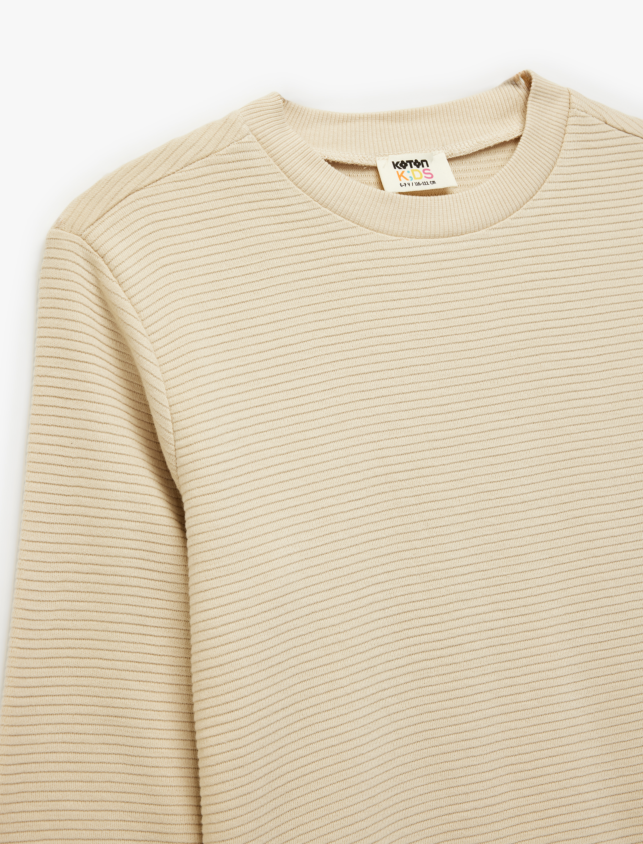  Erkek Çocuk Pamuklu Uzun Kollu Bisiklet Yaka Basic Sweatshirt