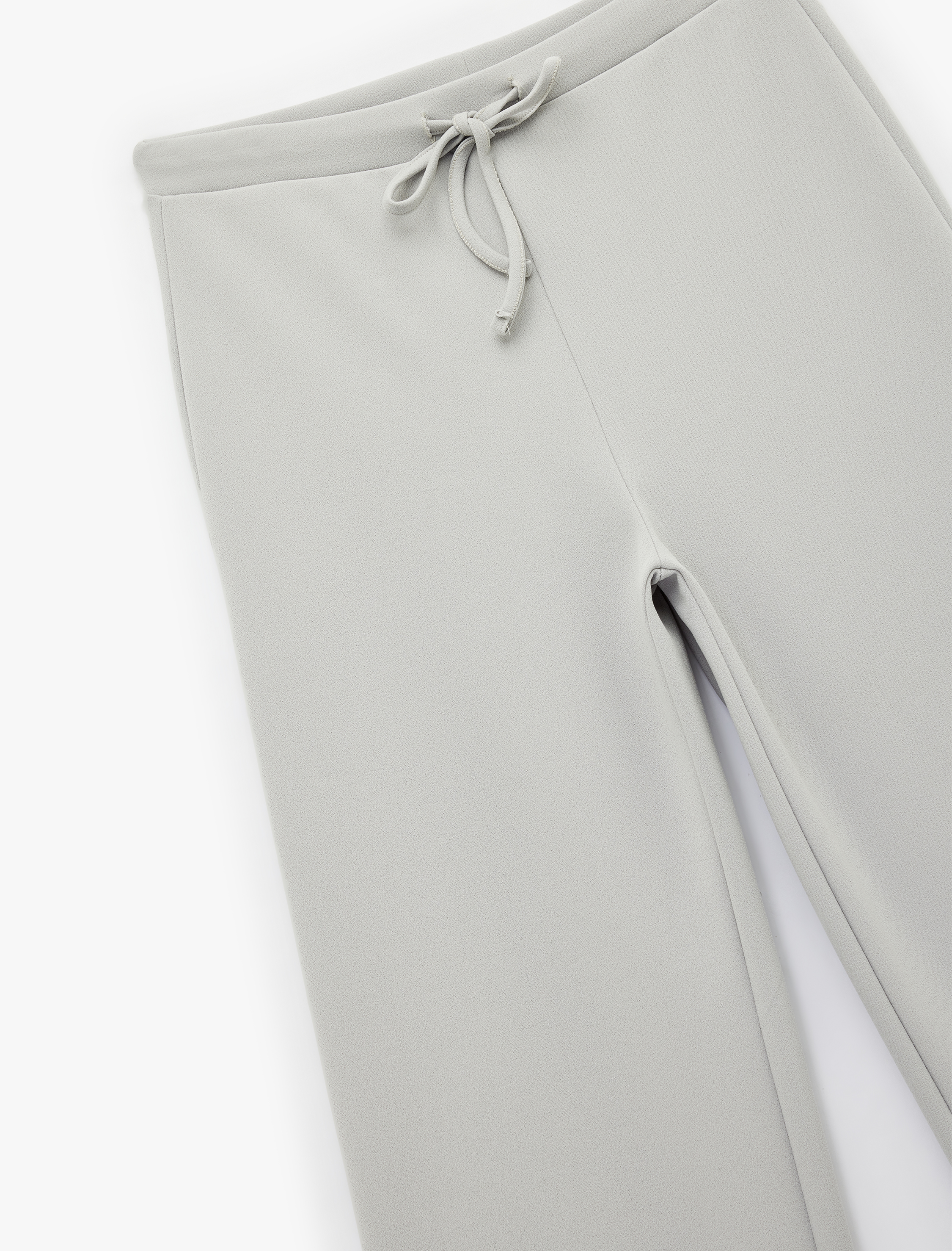   Yüksek Bel Bağcıklı Geniş Paça Pantolon