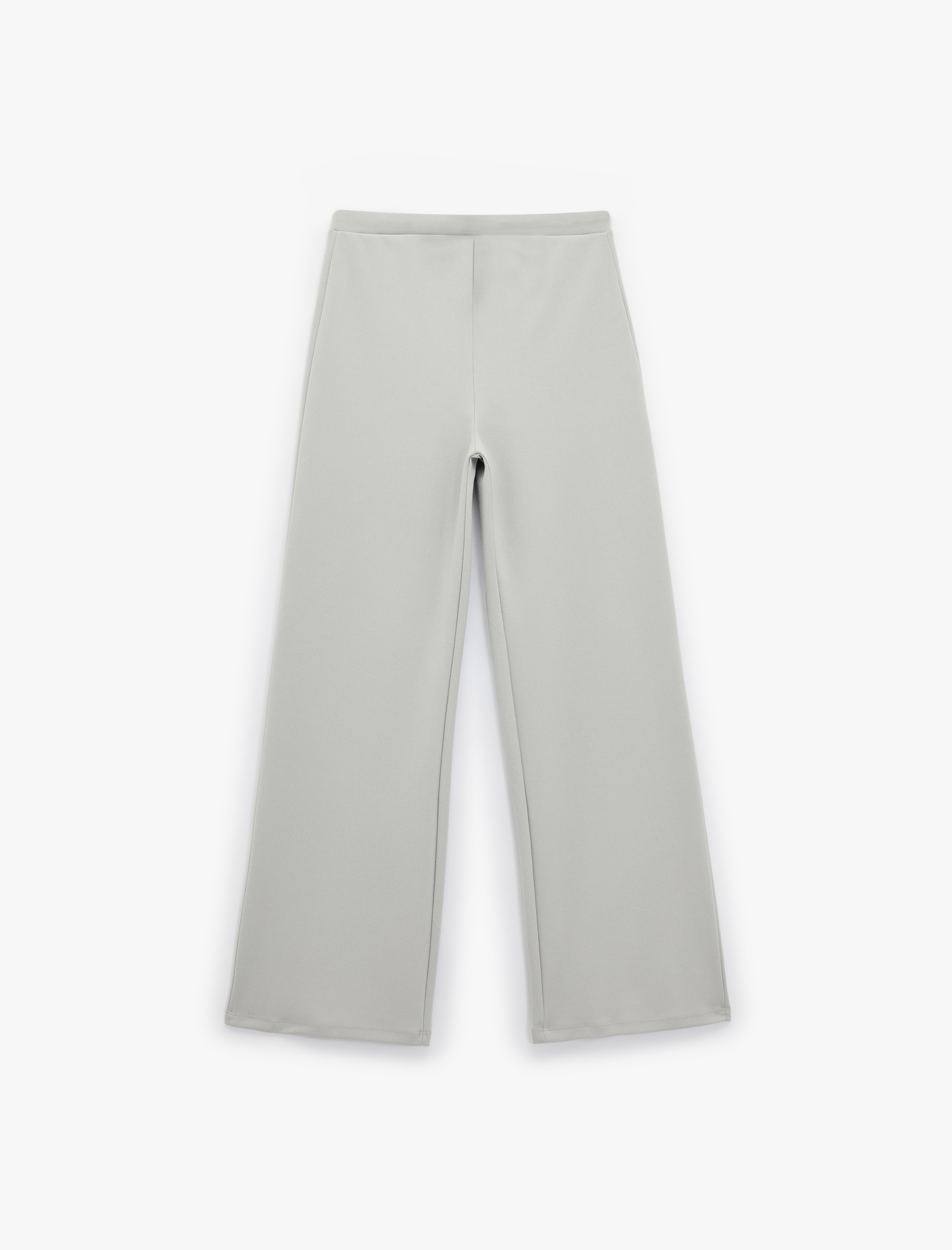   Yüksek Bel Bağcıklı Geniş Paça Pantolon