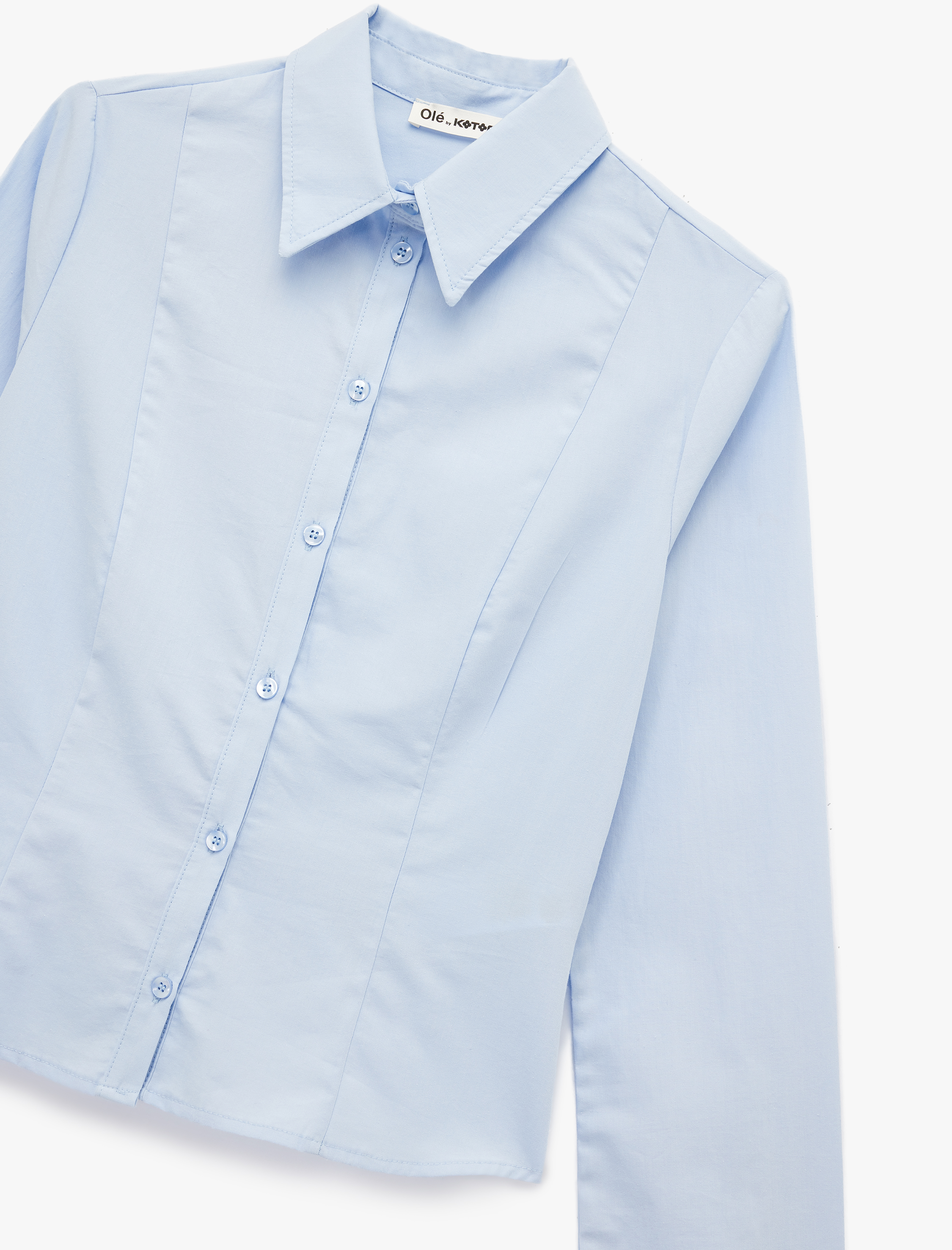 Pamuklu Uzun Kollu Slim Fit Düğmeli Klasik Yaka Gömlek