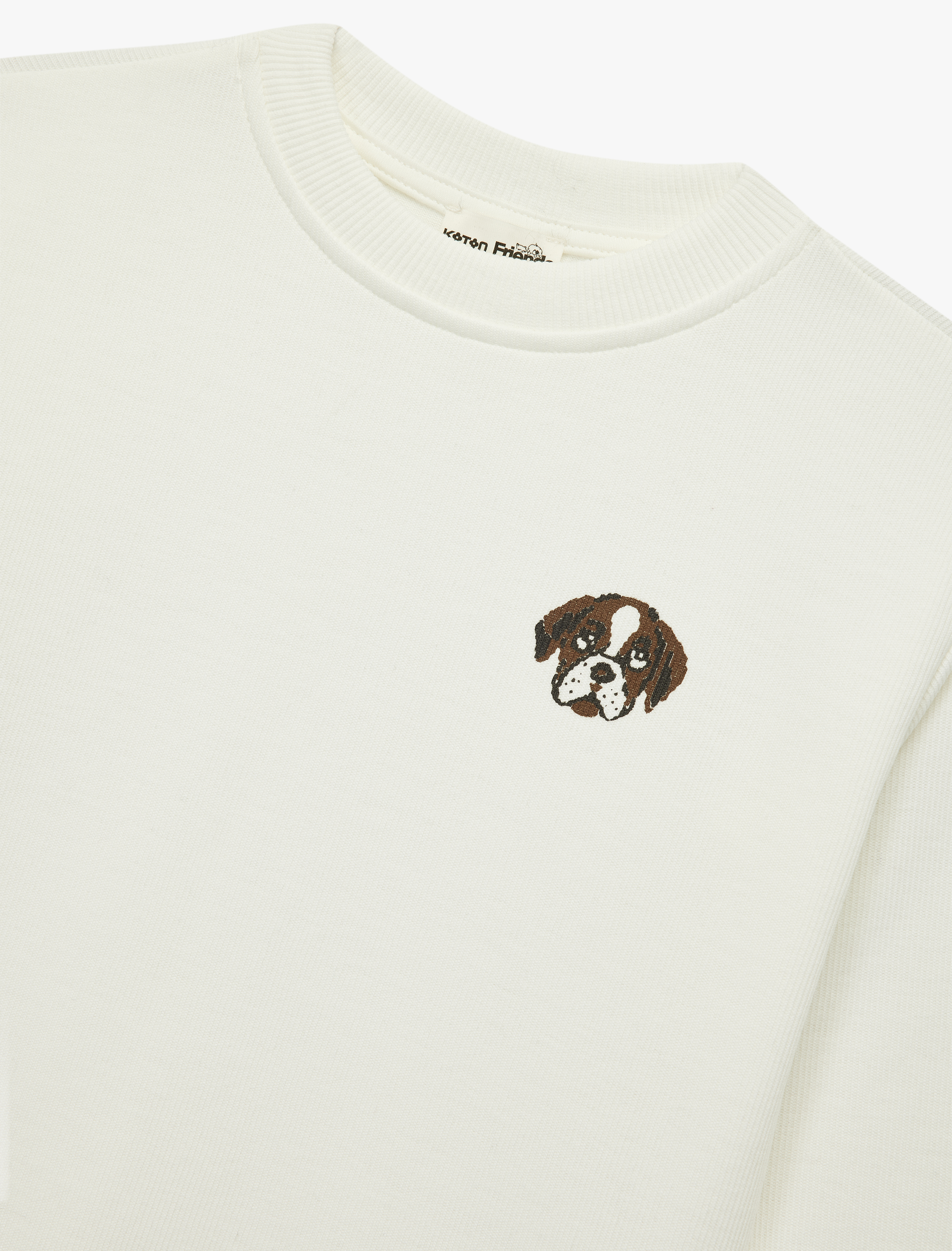  Erkek Çocuk Köpek Baskılı Uzun Kollu Bisiklet Yaka Sweatshirt