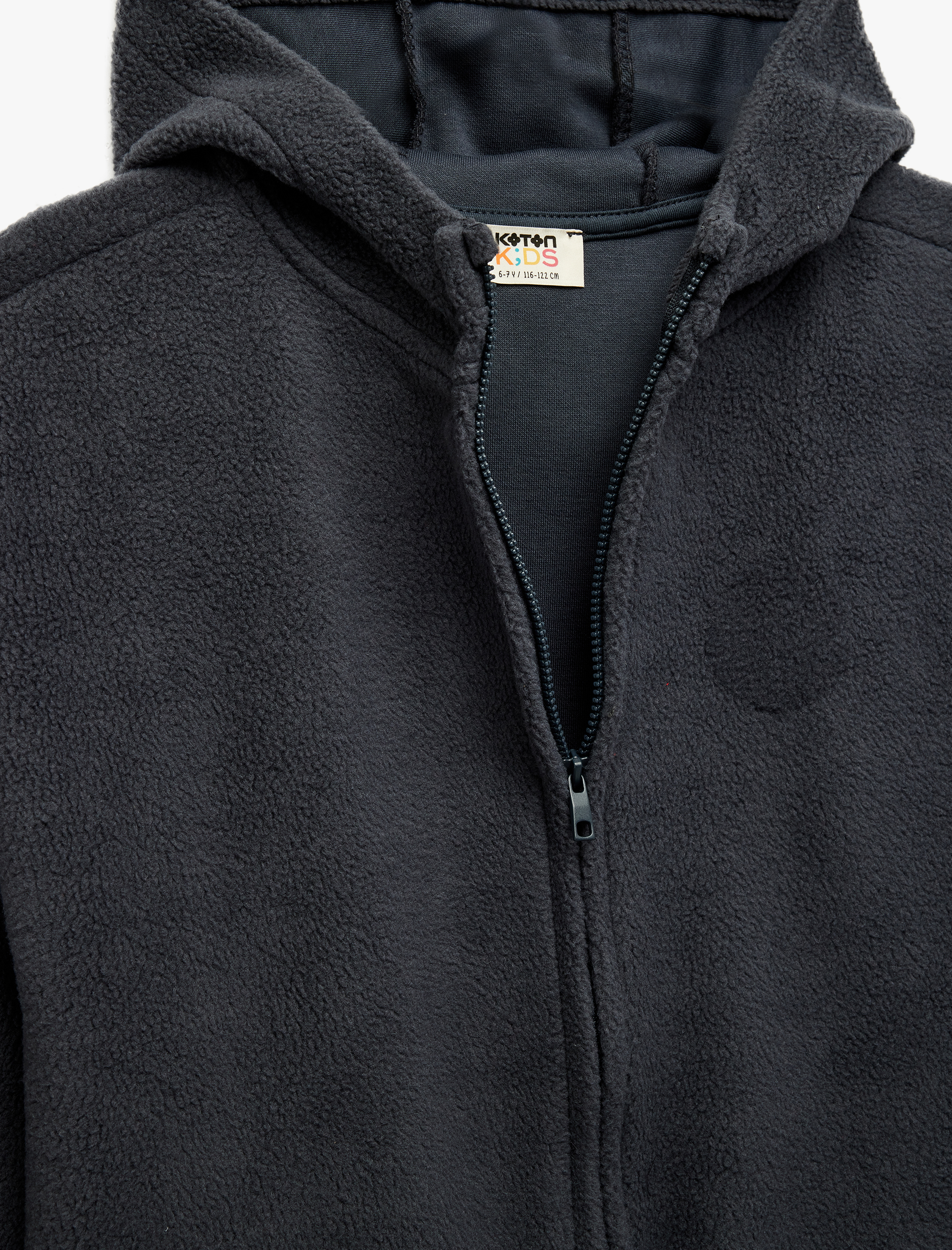  Erkek Çocuk Uzun Kollu Fermuarlı Kapşonlu Polar Sweatshirt