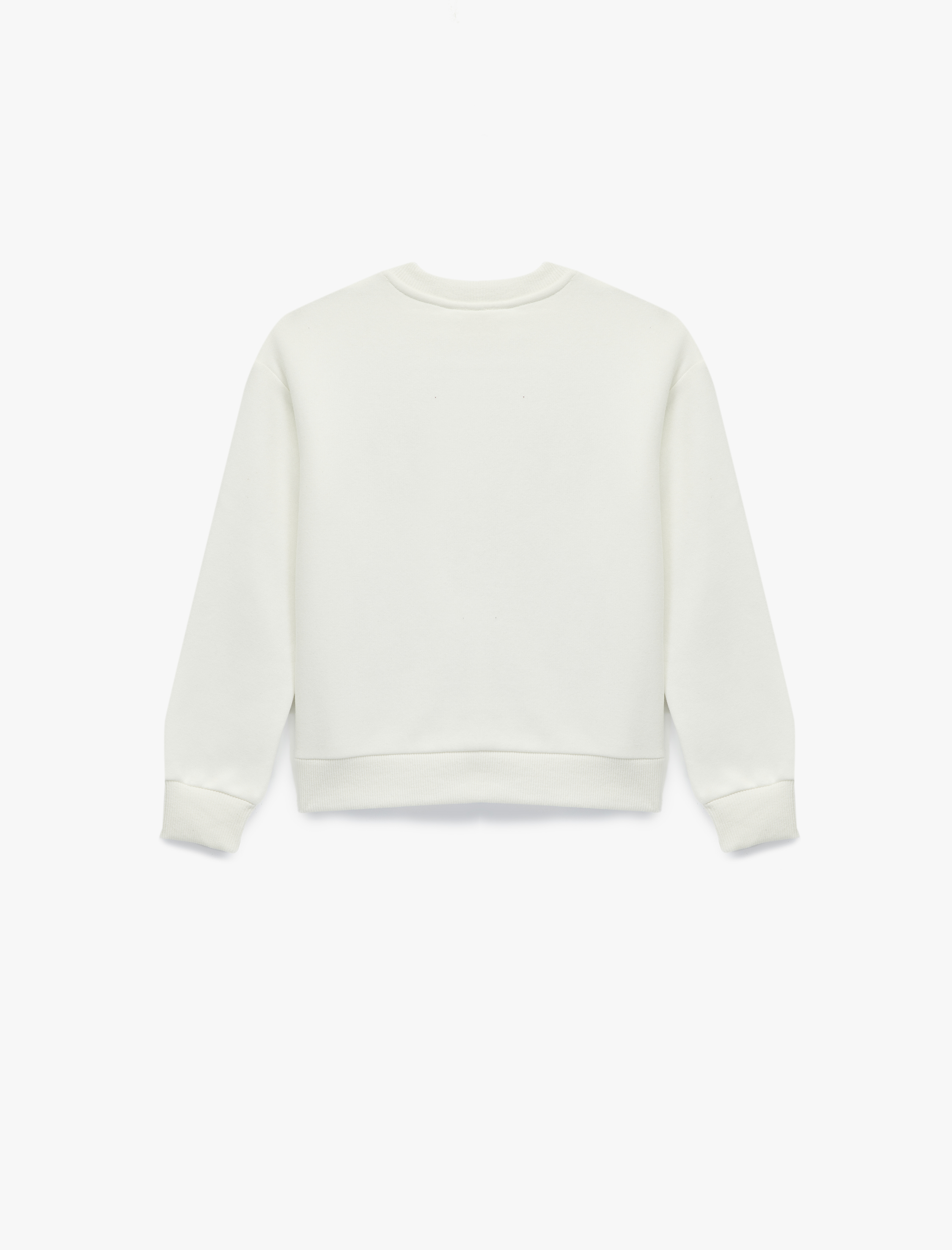  Kız Çocuk Şardonlu Uzun Kollu Bisiklet Yaka Pullu Payetli Yılbaşı Sweatshirt