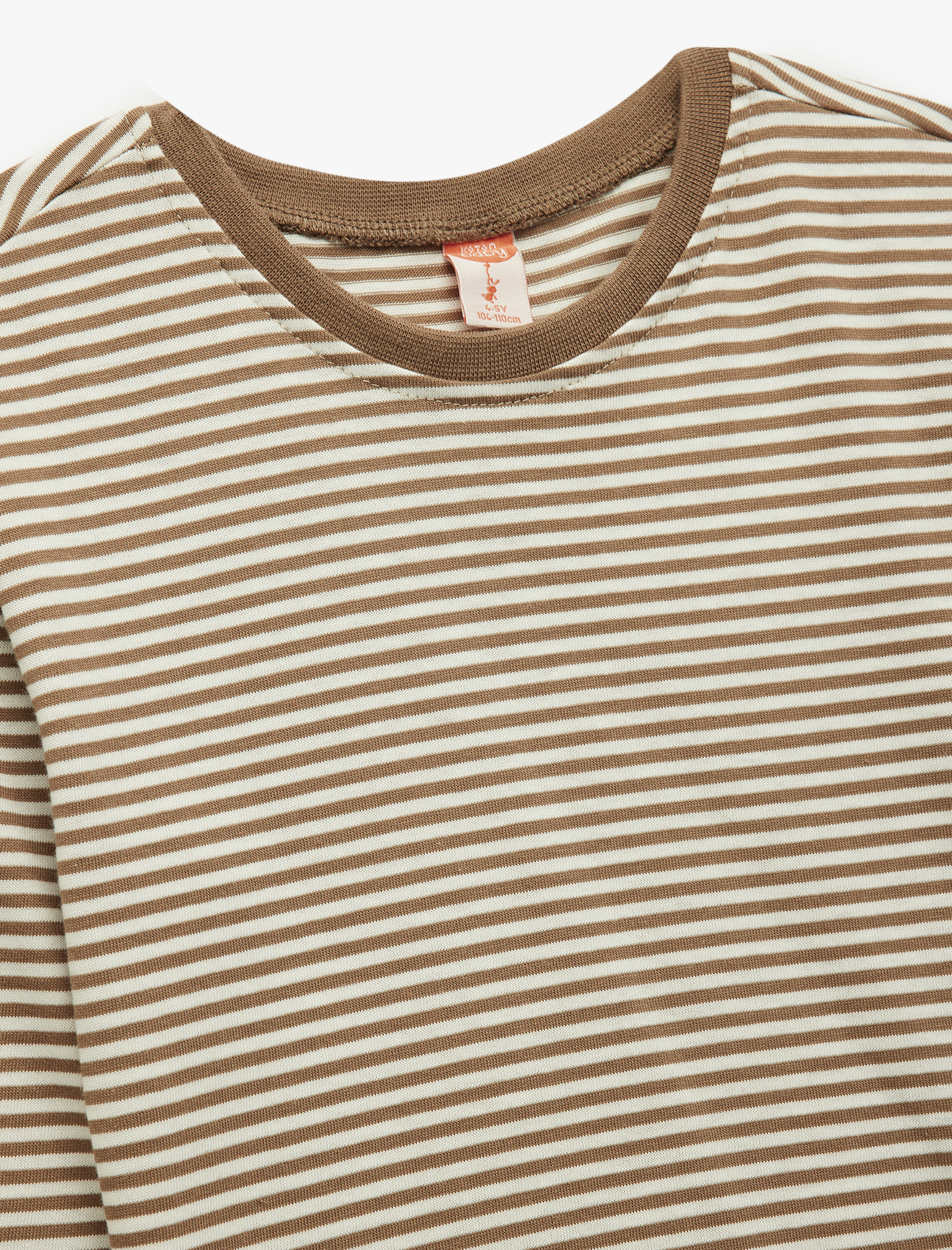  Erkek Bebek Uzun Kollu Bisiklet Yaka Pamuklu Çizgili Tişört