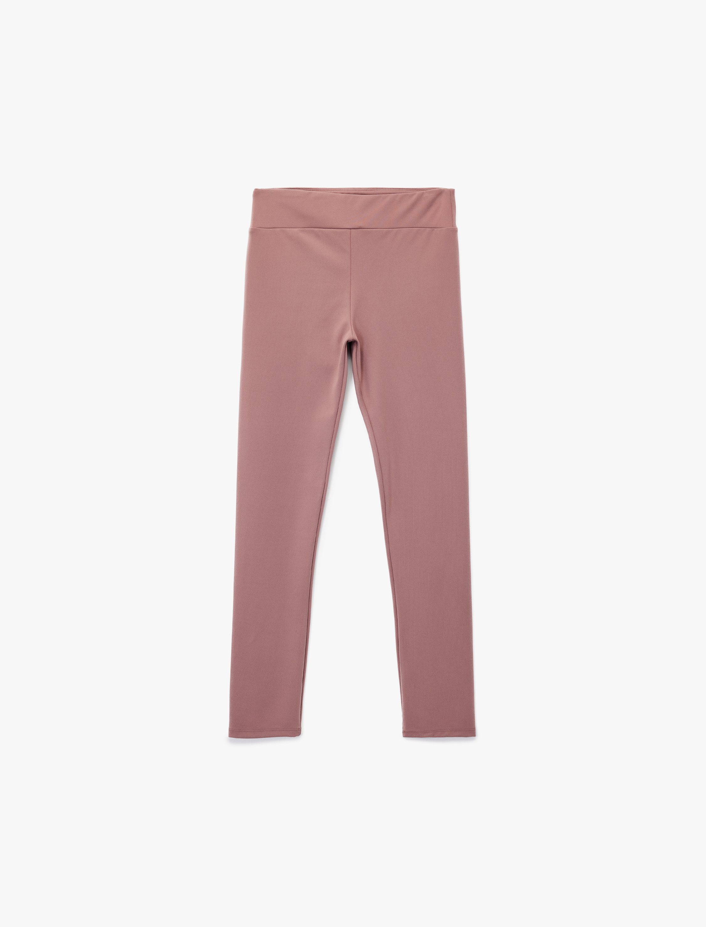  Kız Çocuk Beli Lastikli Dikişsiz Basic Tayt