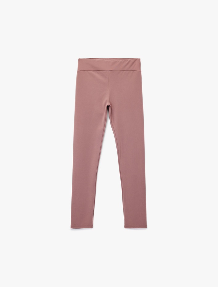 Kız Çocuk Beli Lastikli Dikişsiz Basic Tayt