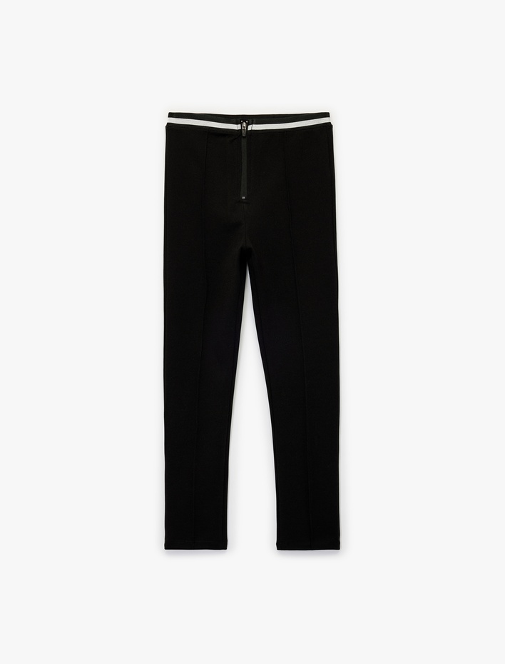 Kız Çocuk Beli Lastikli Renk Bloklu Basic Tayt