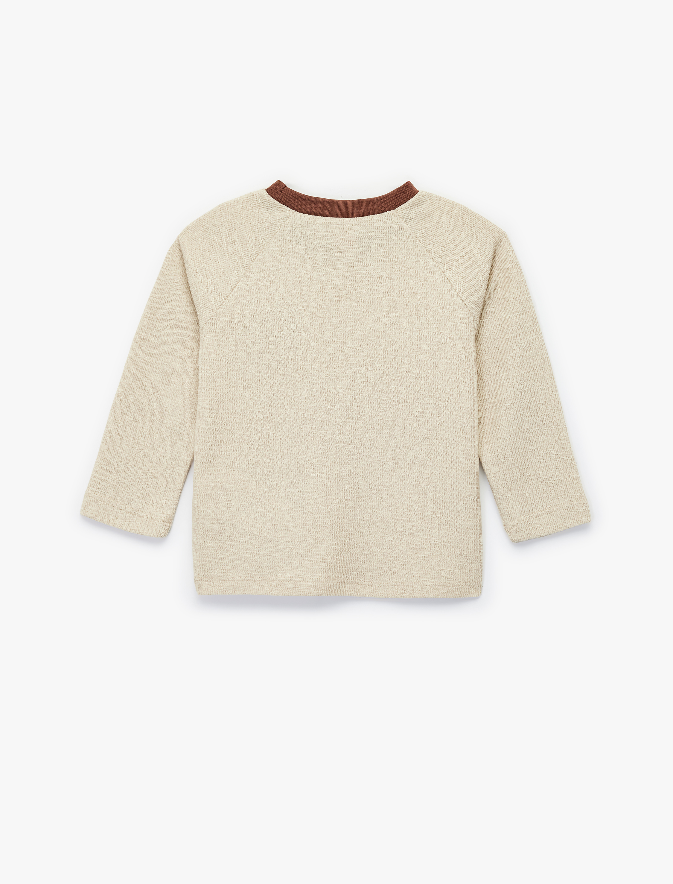  Erkek Bebek Uzun Kollu Bisiklet Yaka Aslan Nakışlı Pamuklu Tişört