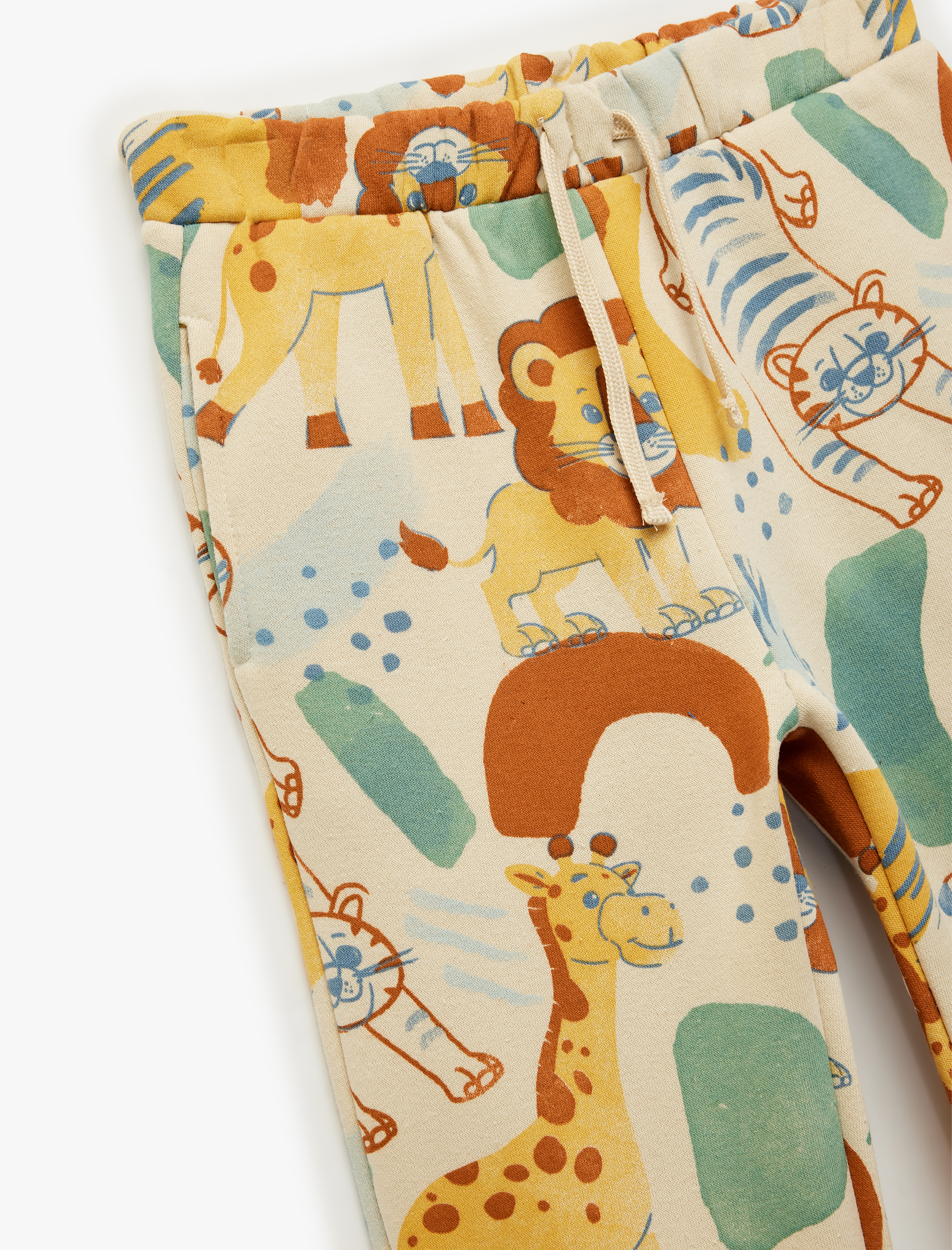  Erkek Bebek Şardonlu Hayvanlar Baskılı Jogger Eşofman Altı