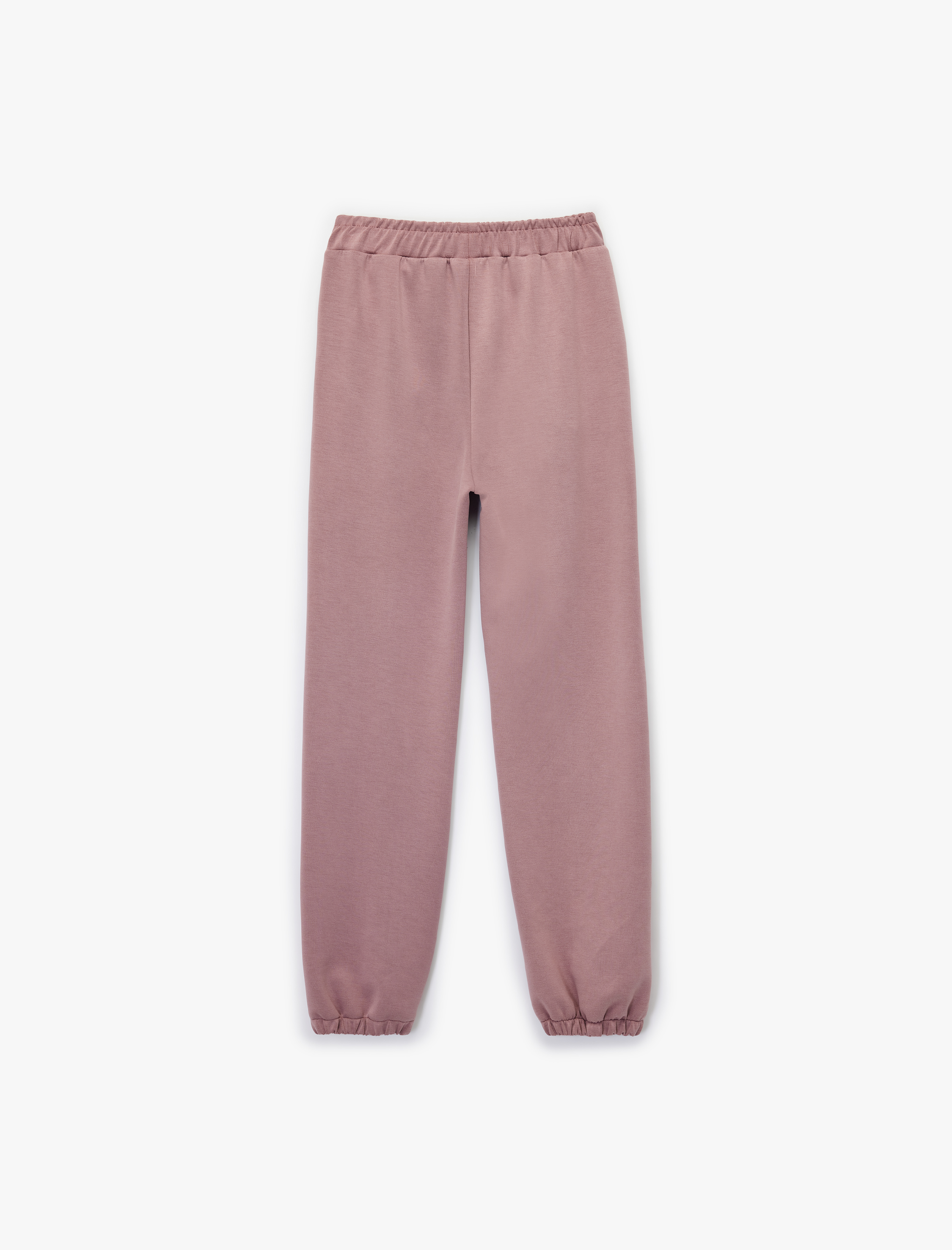  Kız Çocuk Nervür Detaylı Modal Karışımlı Basic Jogger Eşofman Altı