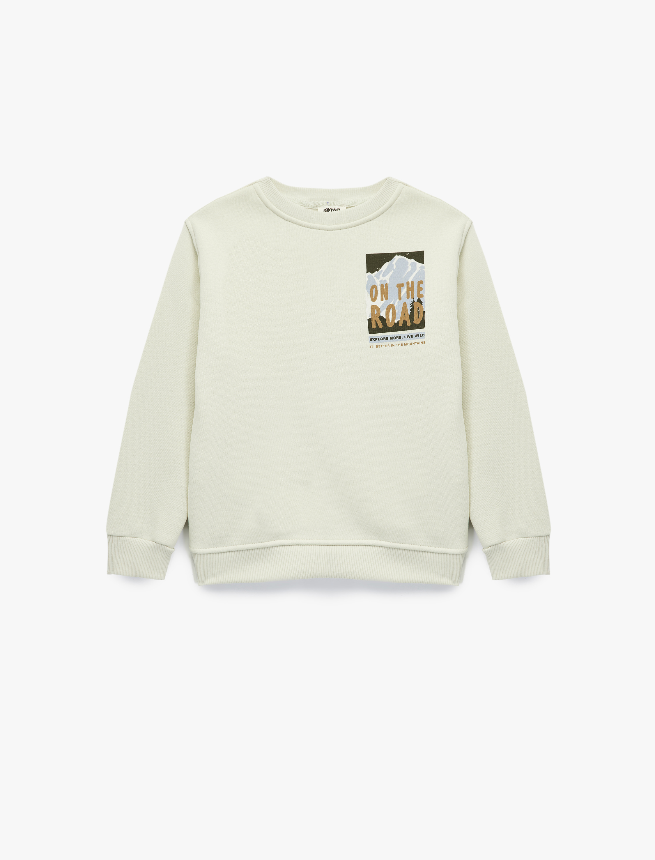  Erkek Çocuk Uzun Kollu Bisiklet Yaka Şardonlu Baskılı Sweatshirt