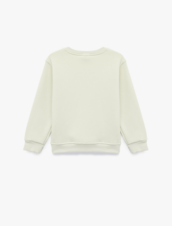 Erkek Çocuk Uzun Kollu Bisiklet Yaka Şardonlu Baskılı Sweatshirt