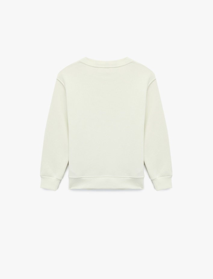 Erkek Çocuk Şardonlu Uzun Kollu Bisiklet Yaka Baskılı Sweatshirt