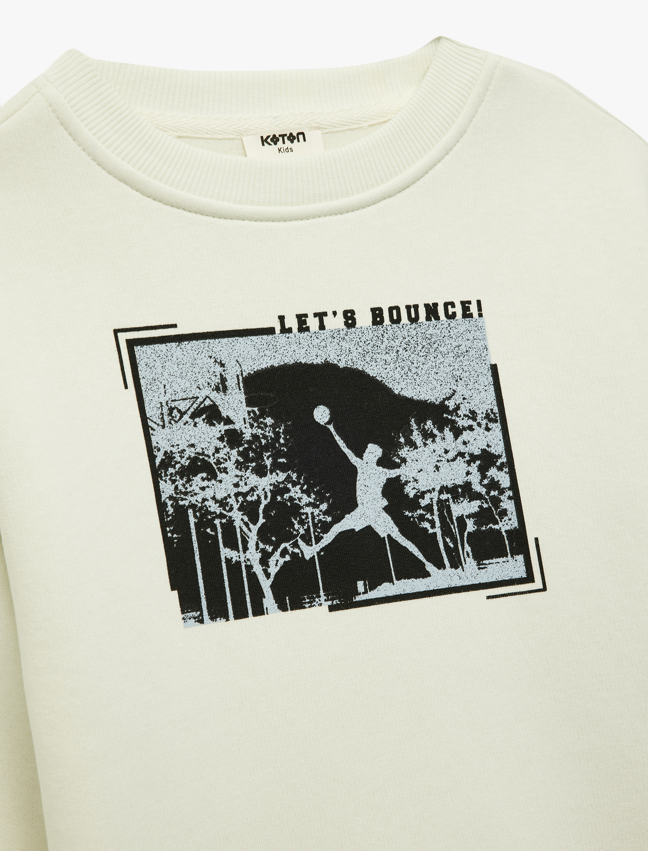  Erkek Çocuk Şardonlu Uzun Kollu Bisiklet Yaka Baskılı Sweatshirt