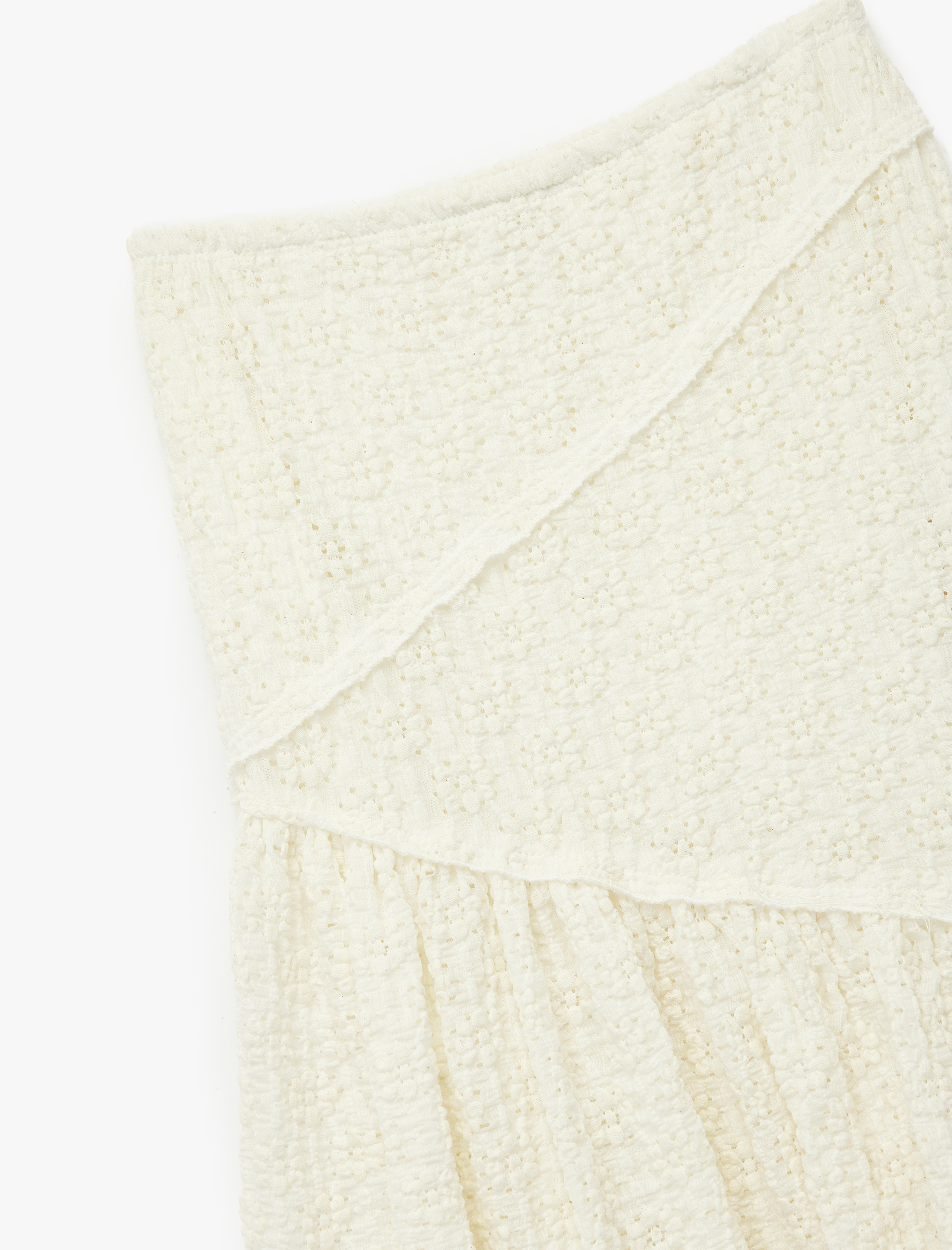  Kız Çocuk Dantel Detaylı Beli Lastikli Volanlı Midi Etek