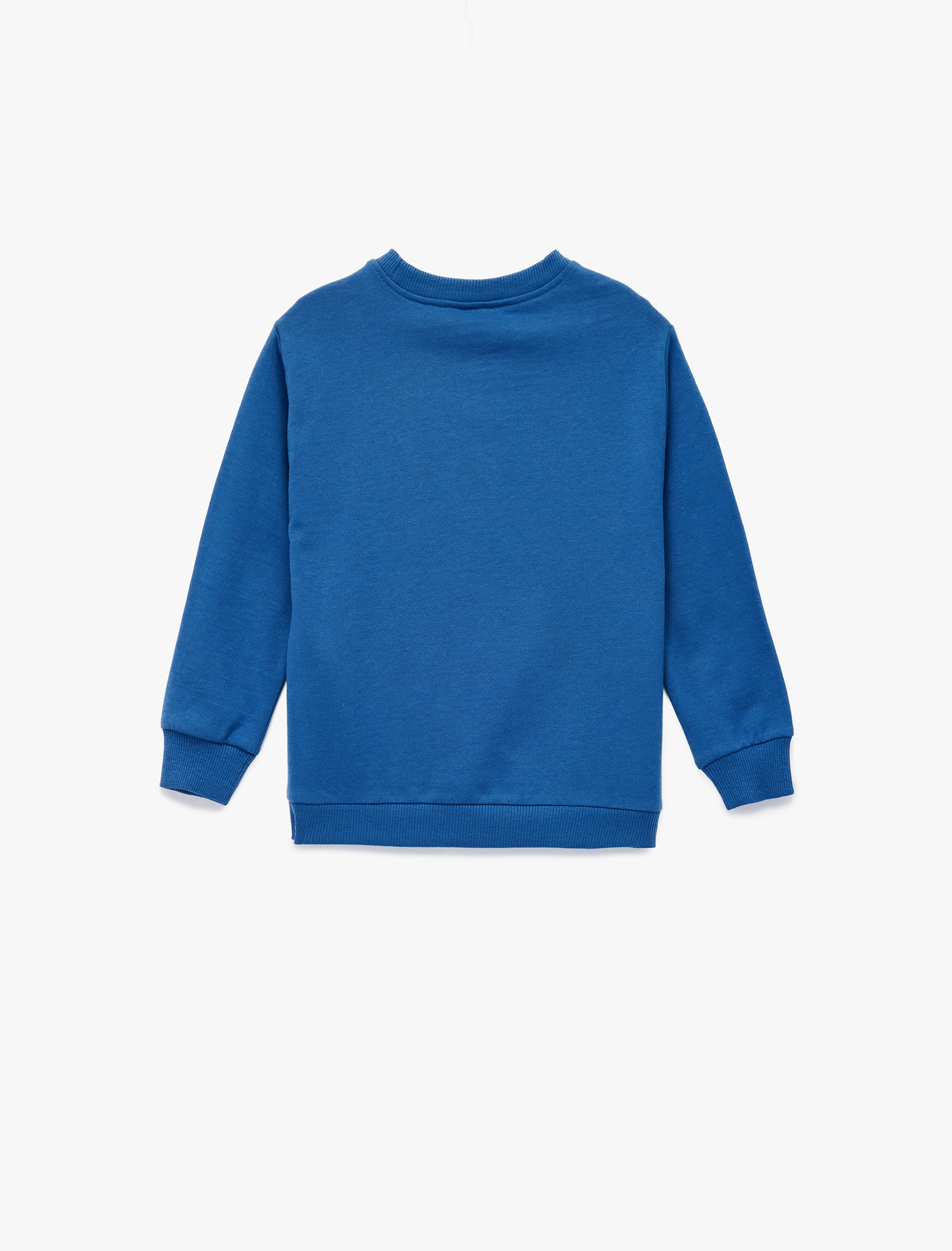  Erkek Bebek Pamuklu Dinozor Baskılı Uzun Kollu Bisiklet Yaka Şardonlu Sweatshirt