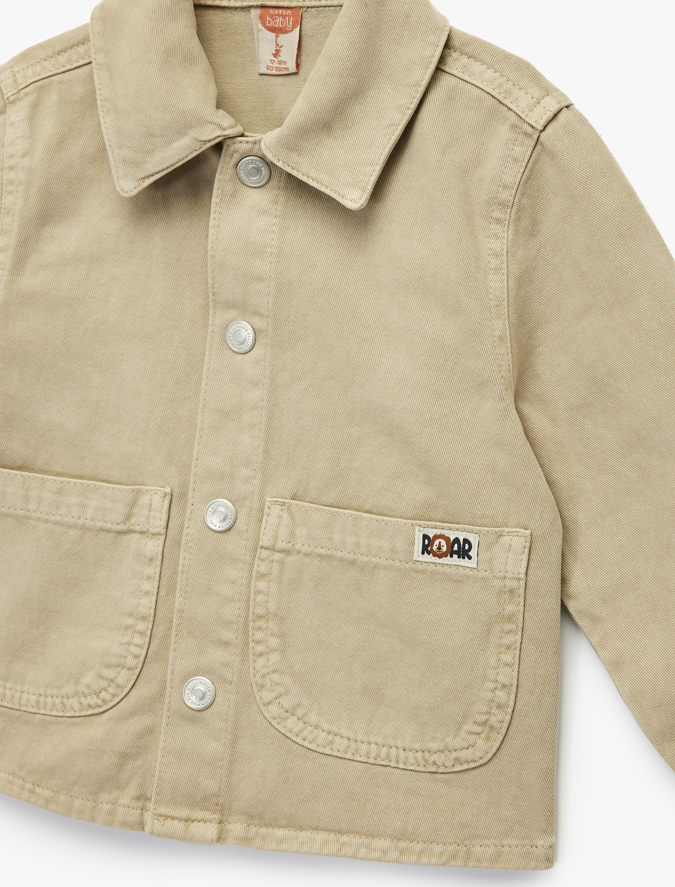  Erkek Bebek Pamuklu Uzun Kollu Klasik Yaka Denim Ceket