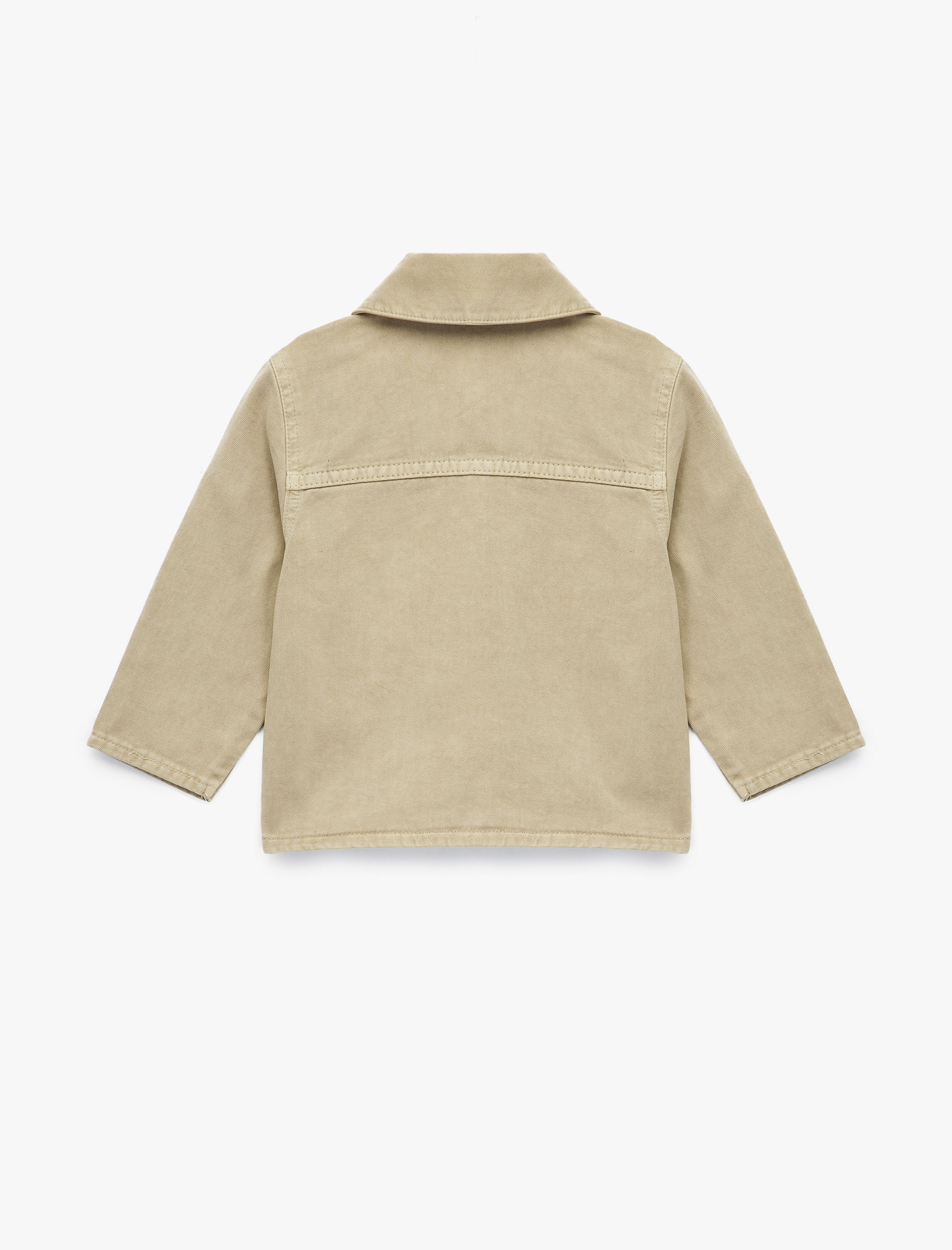  Erkek Bebek Pamuklu Uzun Kollu Klasik Yaka Denim Ceket