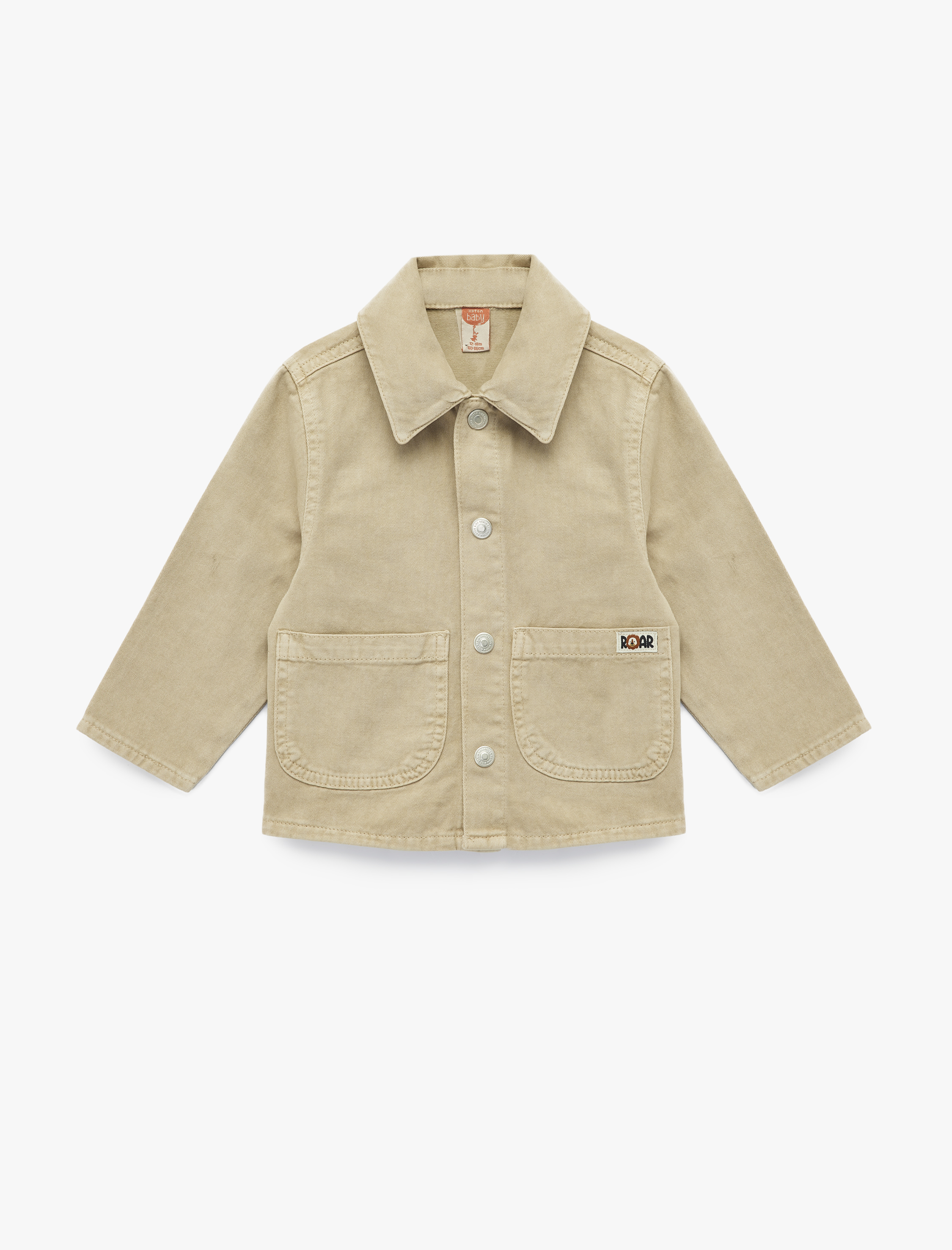  Erkek Bebek Pamuklu Uzun Kollu Klasik Yaka Denim Ceket