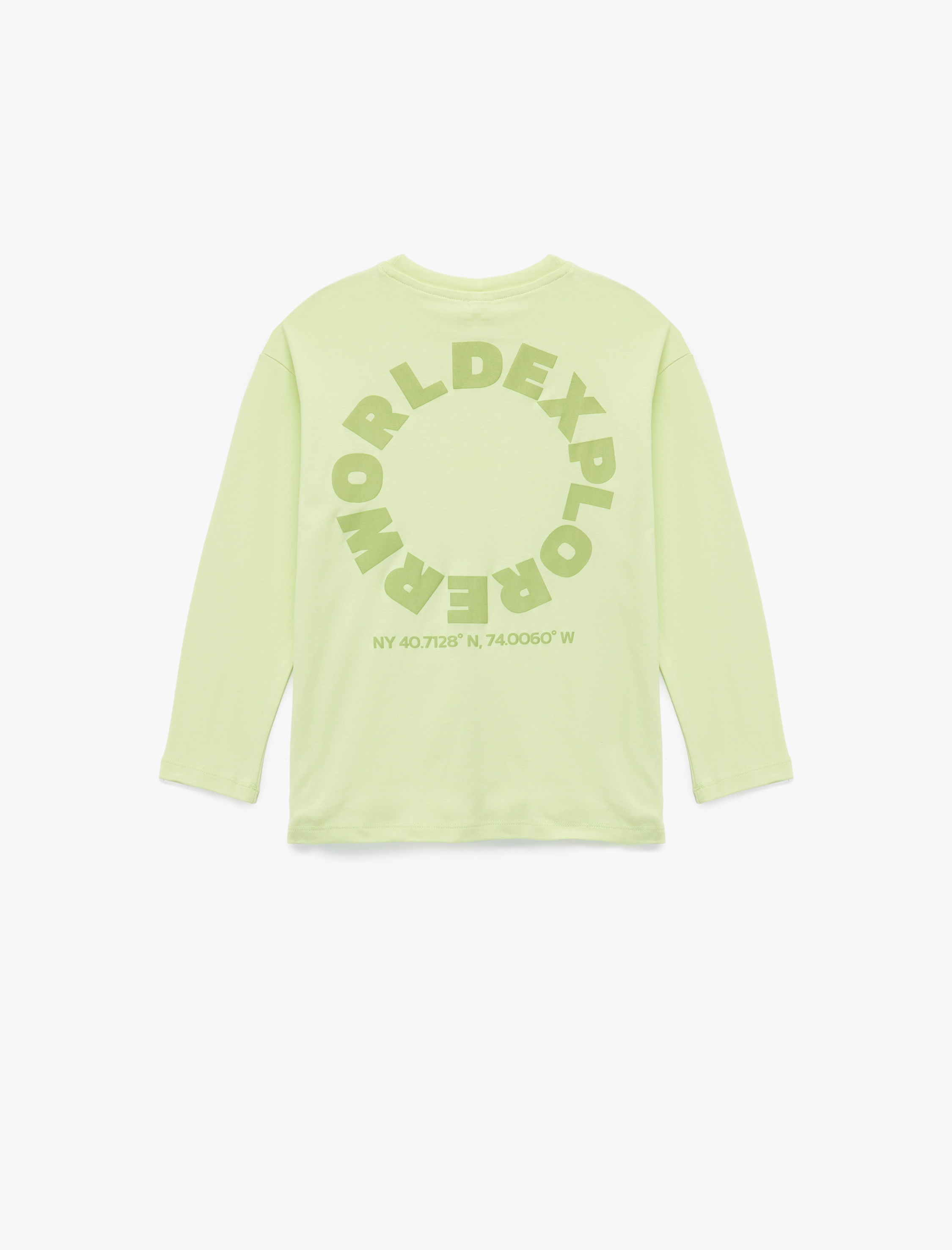  Erkek Çocuk Pamuklu Baskılı Uzun Kollu Bisiklet Yaka Oversize Sweatshirt