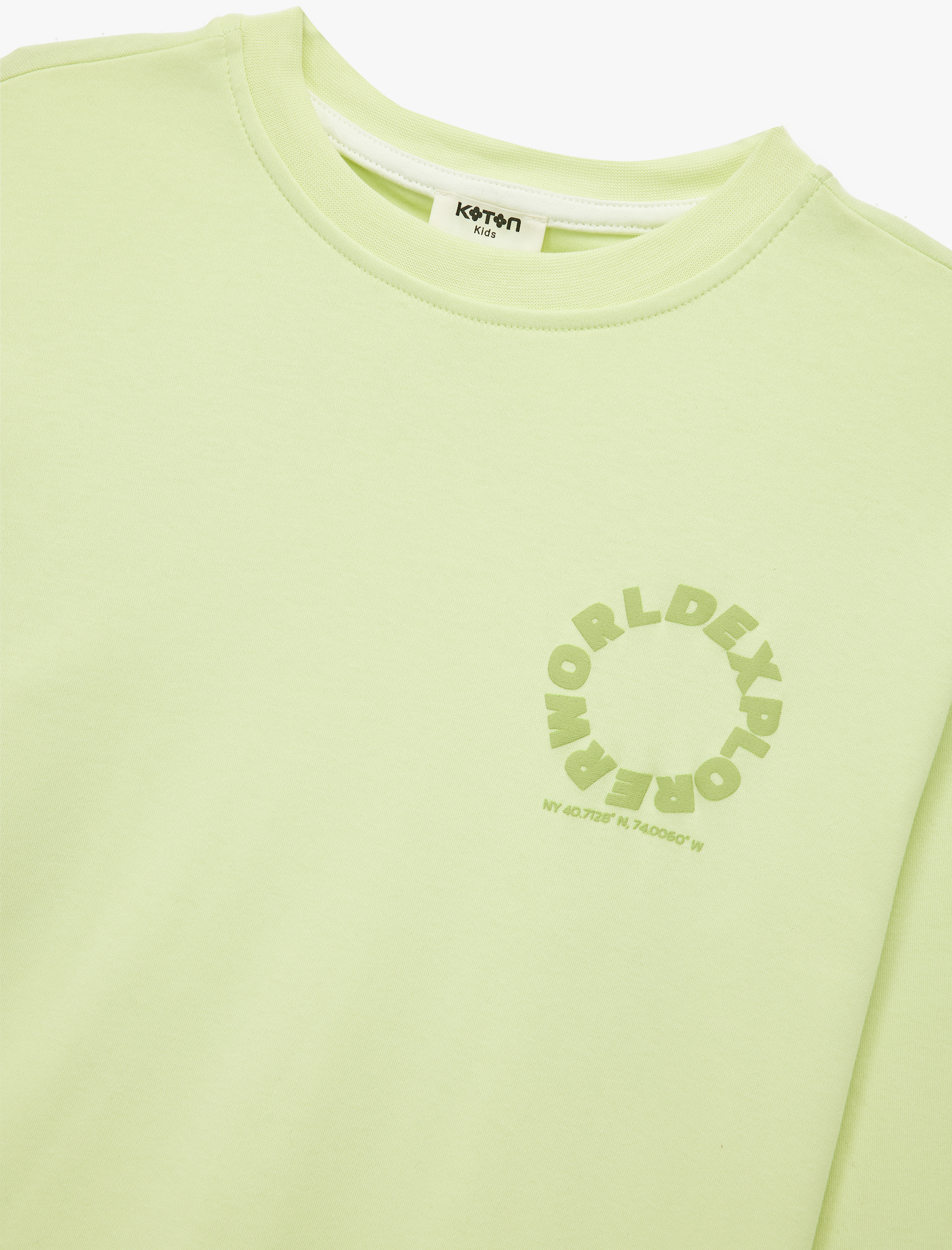  Erkek Çocuk Pamuklu Baskılı Uzun Kollu Bisiklet Yaka Oversize Sweatshirt