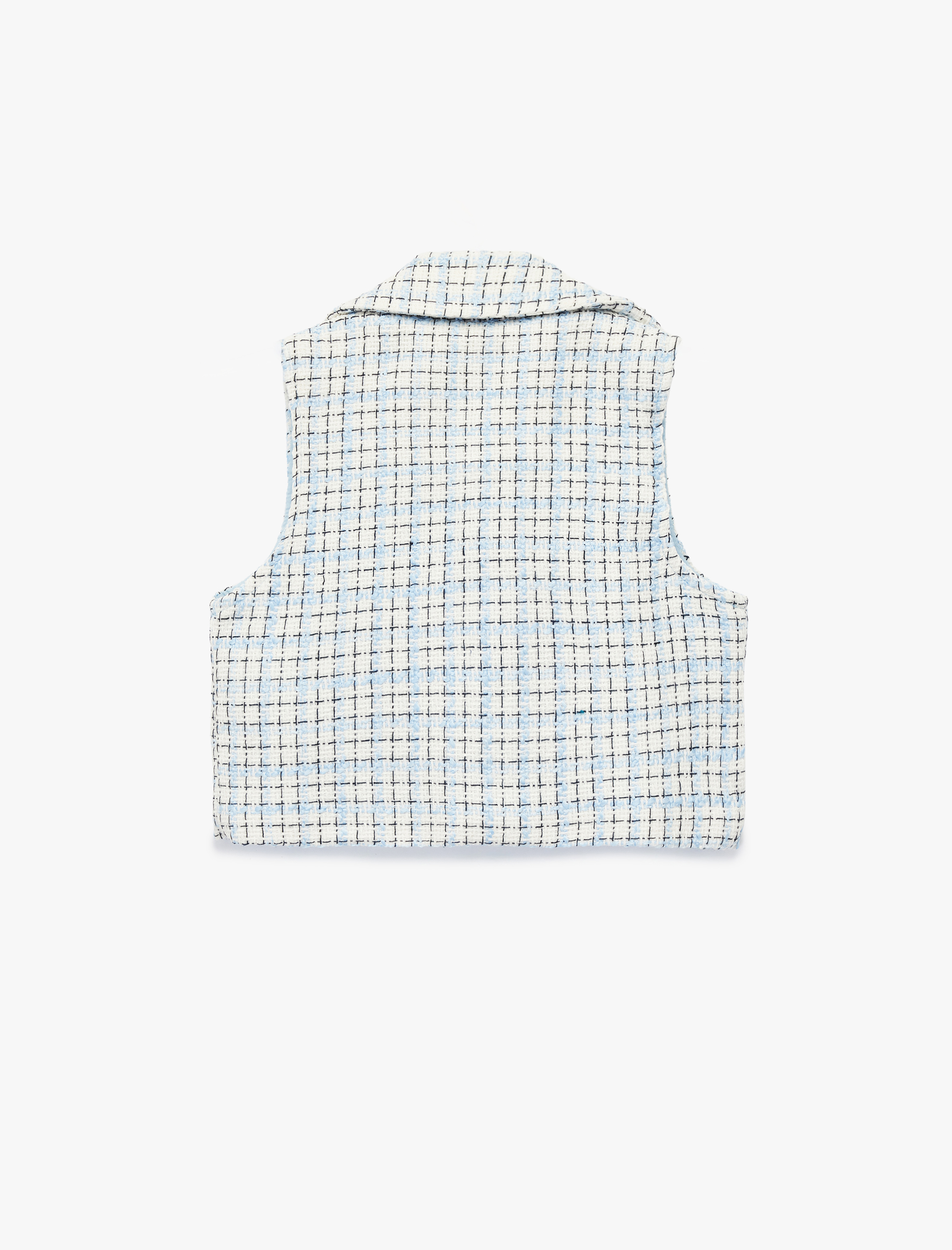  Kız Çocuk Kruvaze Yaka Kolsuz İnci Düğmeli Tüvit Yelek