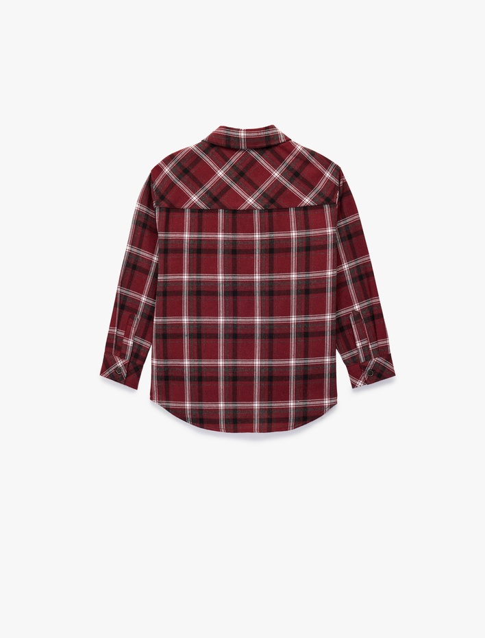 Erkek Bebek Uzun Kollu Tek Cepli Oduncu Gömlek