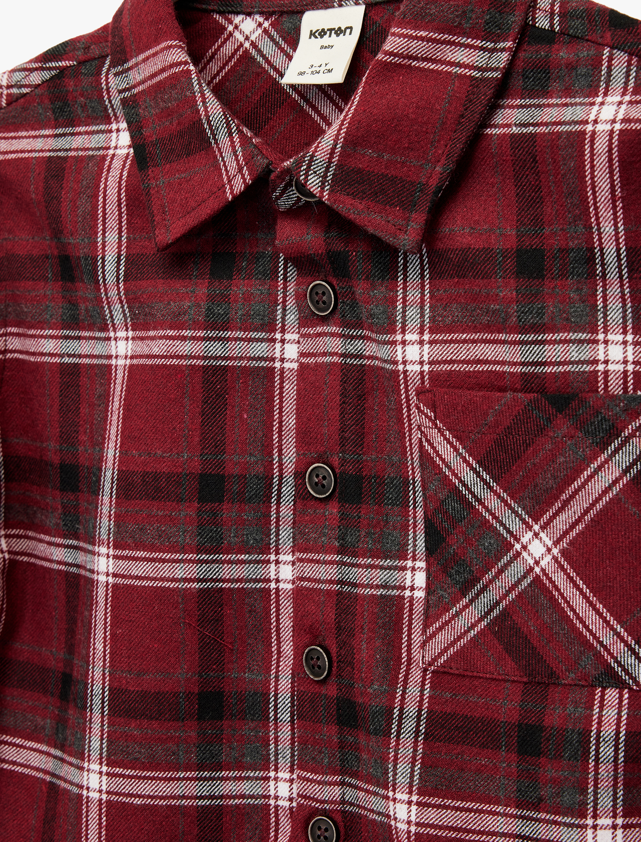  Erkek Bebek Uzun Kollu Tek Cepli Oduncu Gömlek