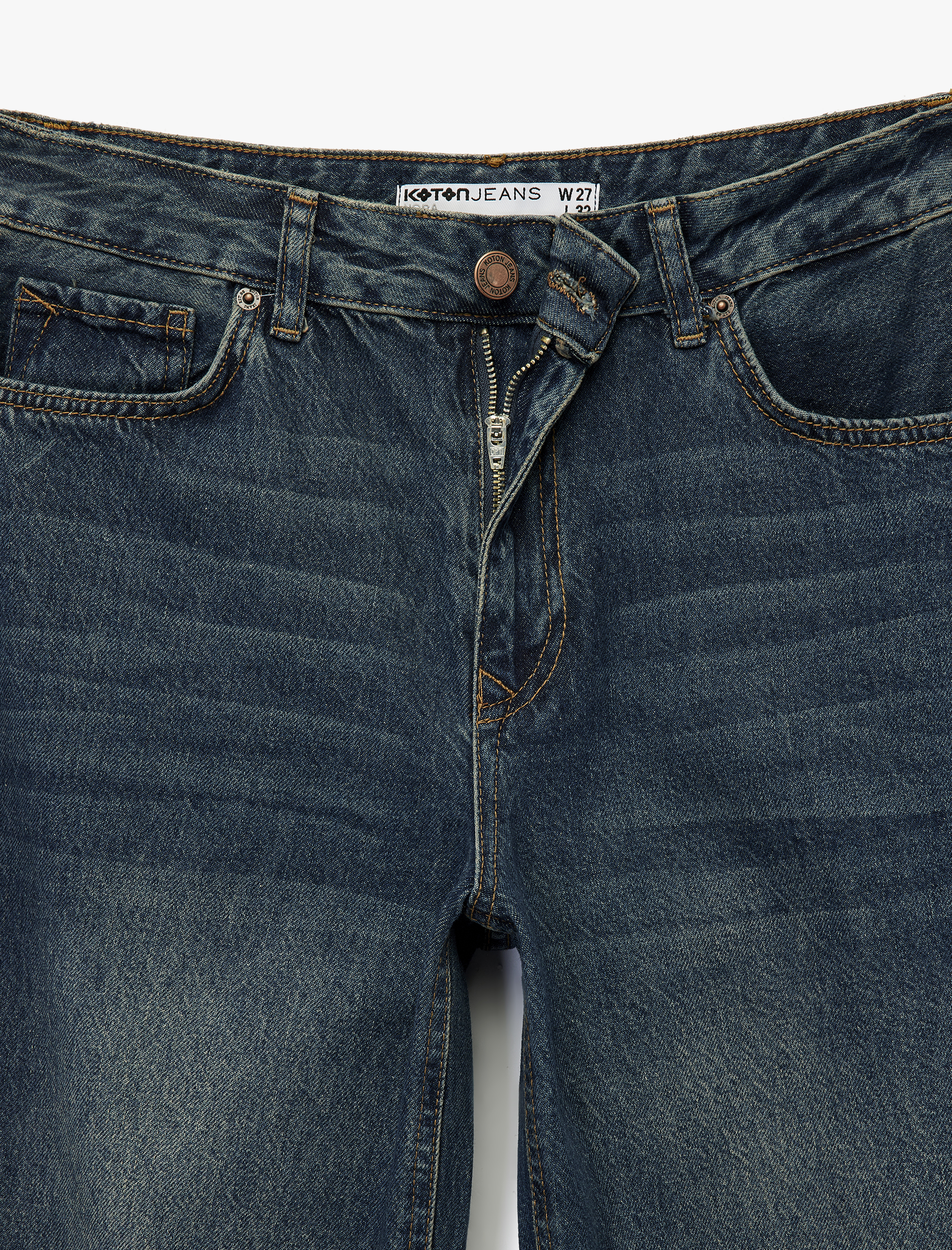   Normal Bel Düz Paça Jean Pantolon - Longer Straight Fit Jeans