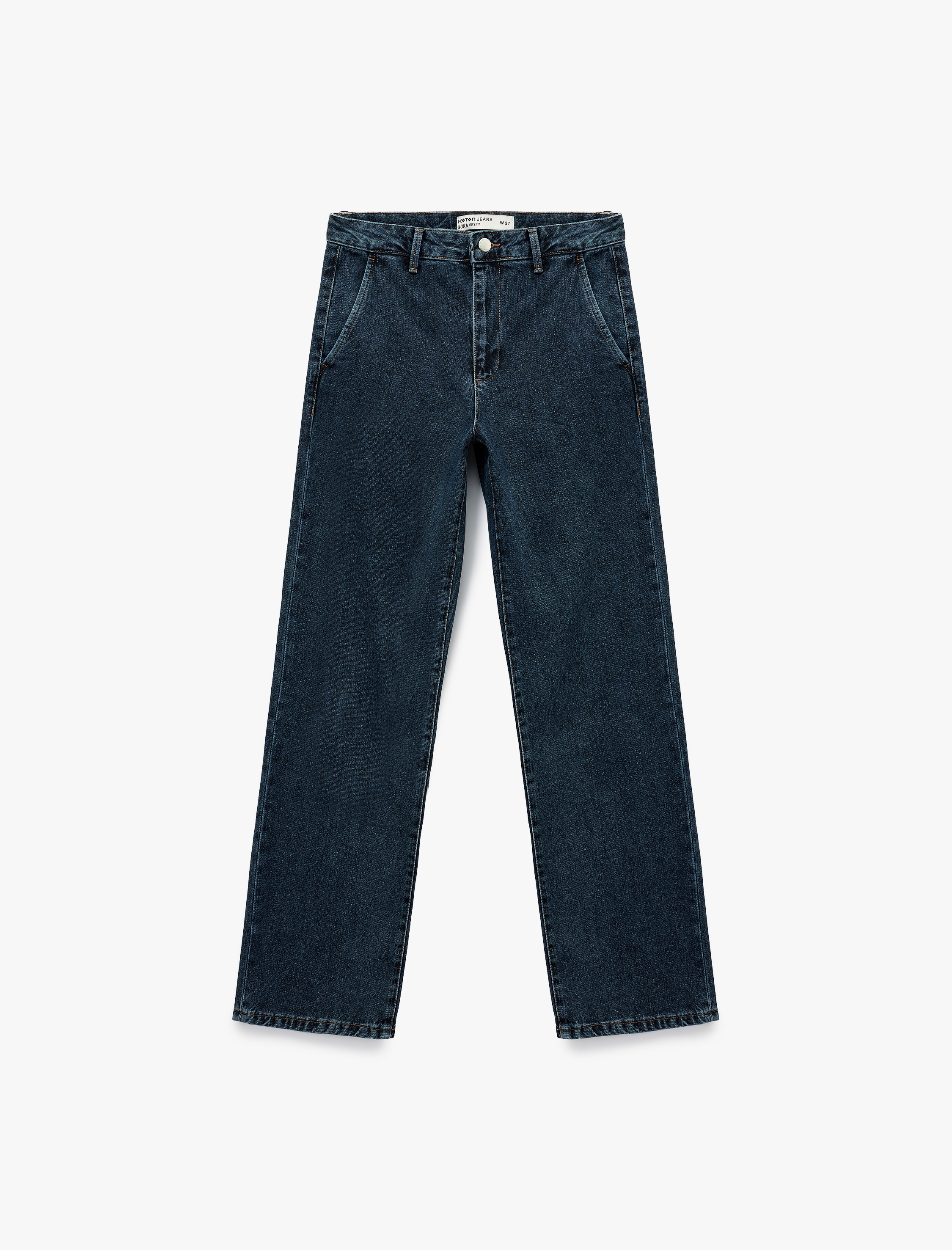   Normal Bel Uzun Paça Straight Fit Jean Pantolon - Straight Fit Jean