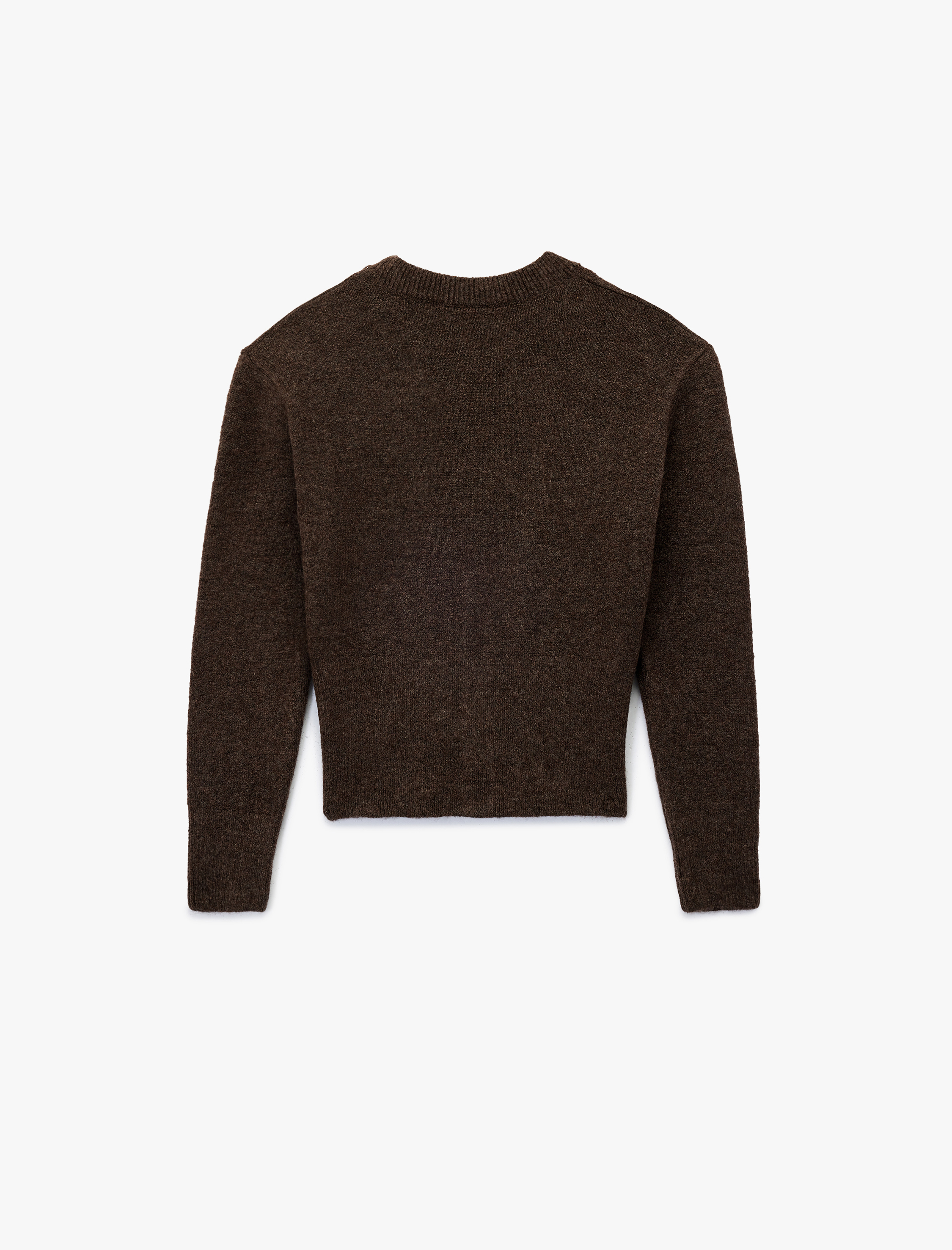   Uzun Kollu Bisiklet Yaka Fermuar Detaylı Triko Kazak