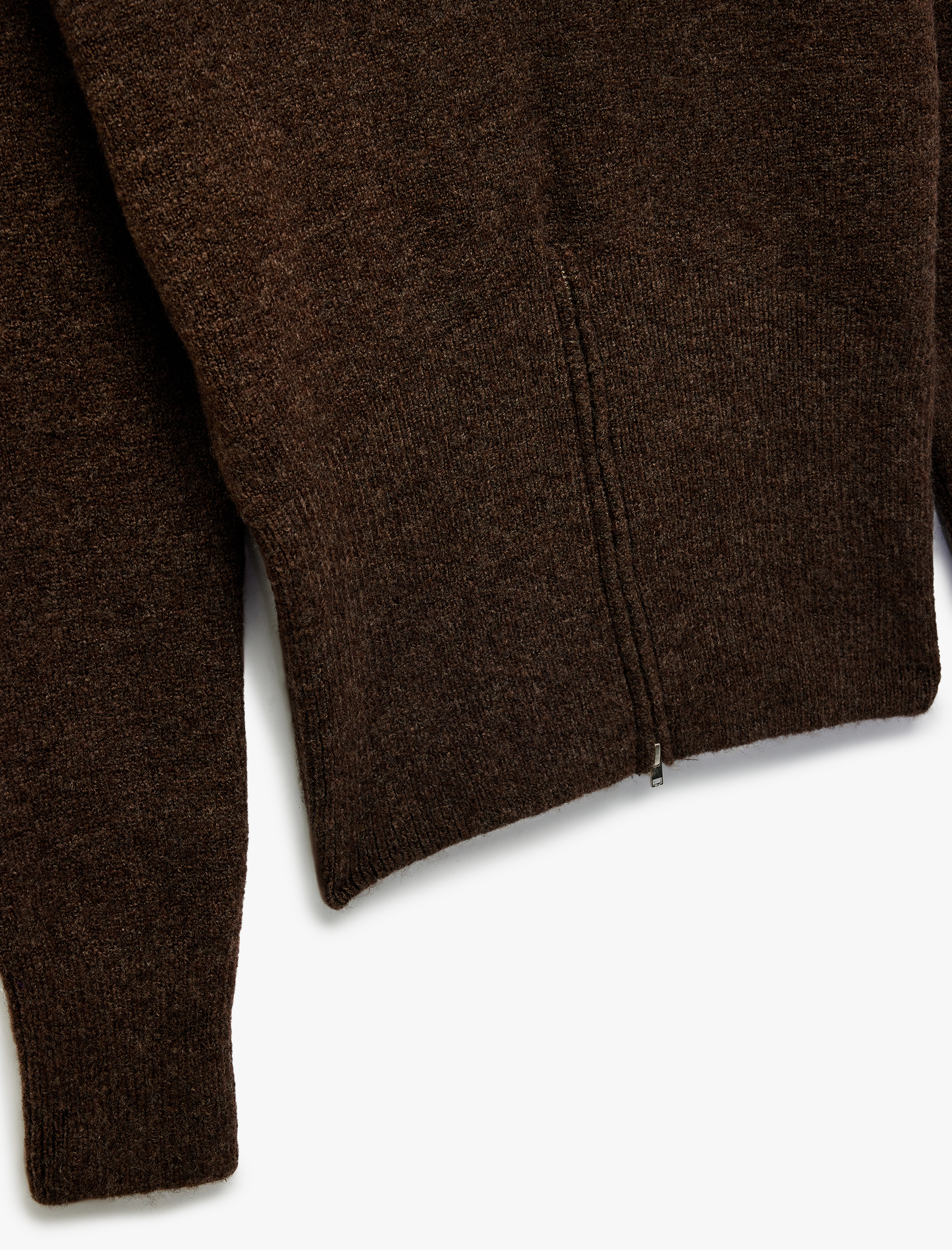   Uzun Kollu Bisiklet Yaka Fermuar Detaylı Triko Kazak