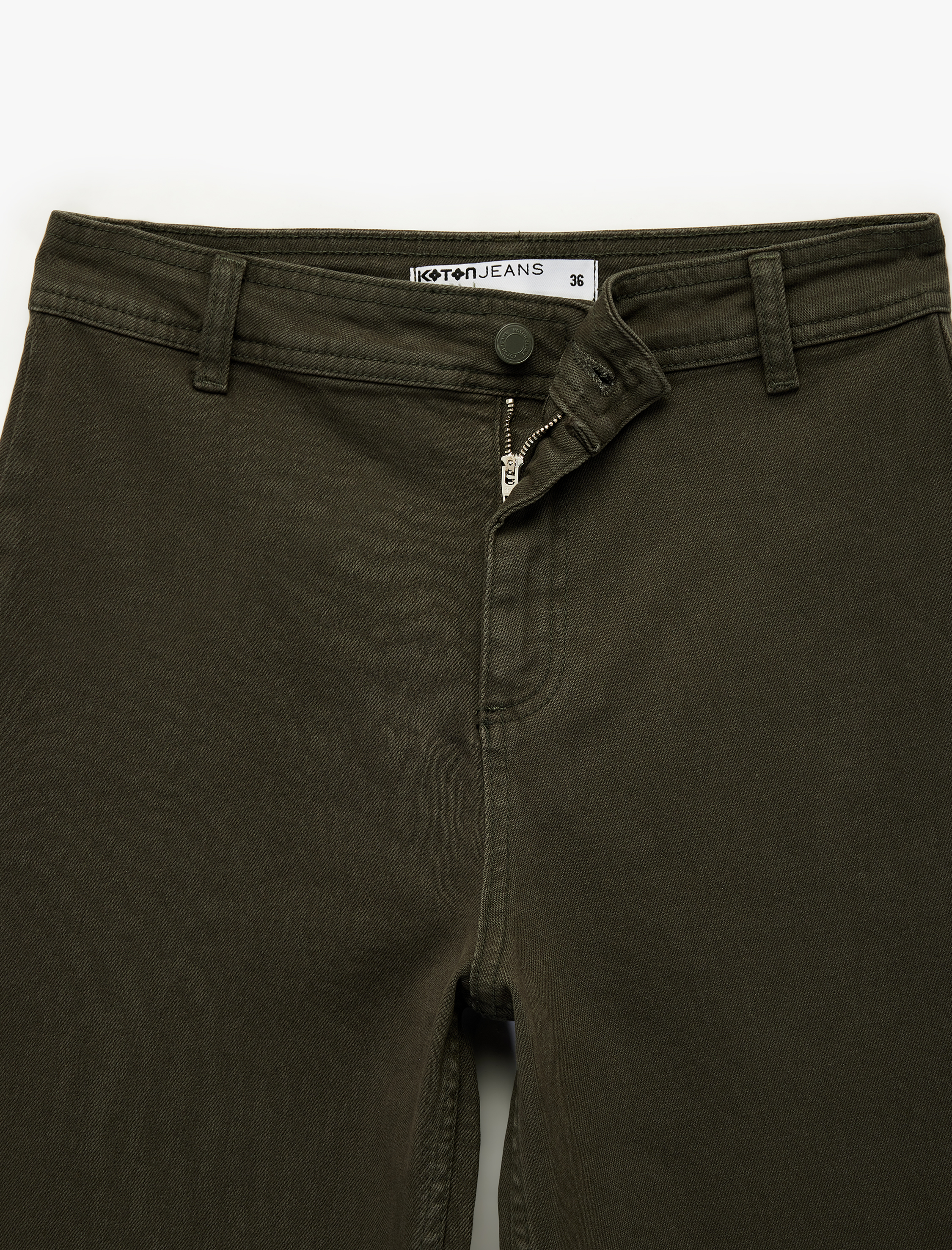   Yüksek Bel Düğmeli Cepli Rahat Kalıp Geniş Paça Denim Pantolon - Culotte Jeans