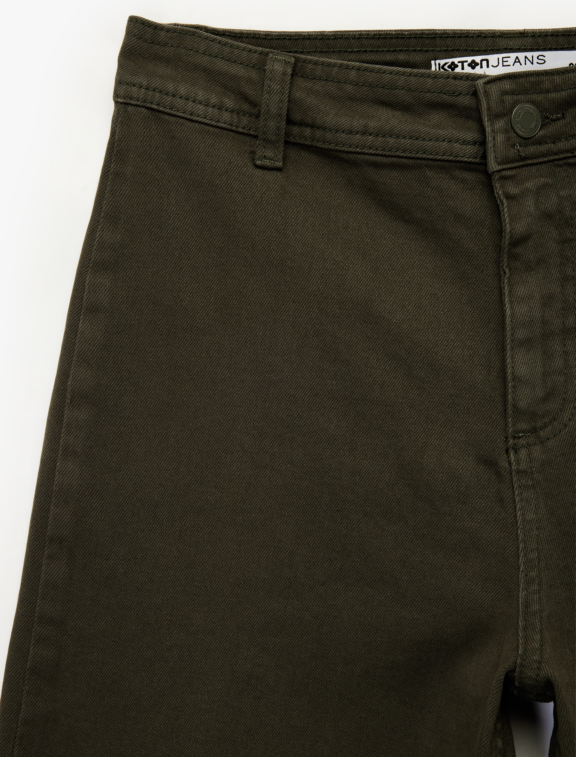   Yüksek Bel Düğmeli Cepli Rahat Kalıp Geniş Paça Denim Pantolon - Culotte Jeans