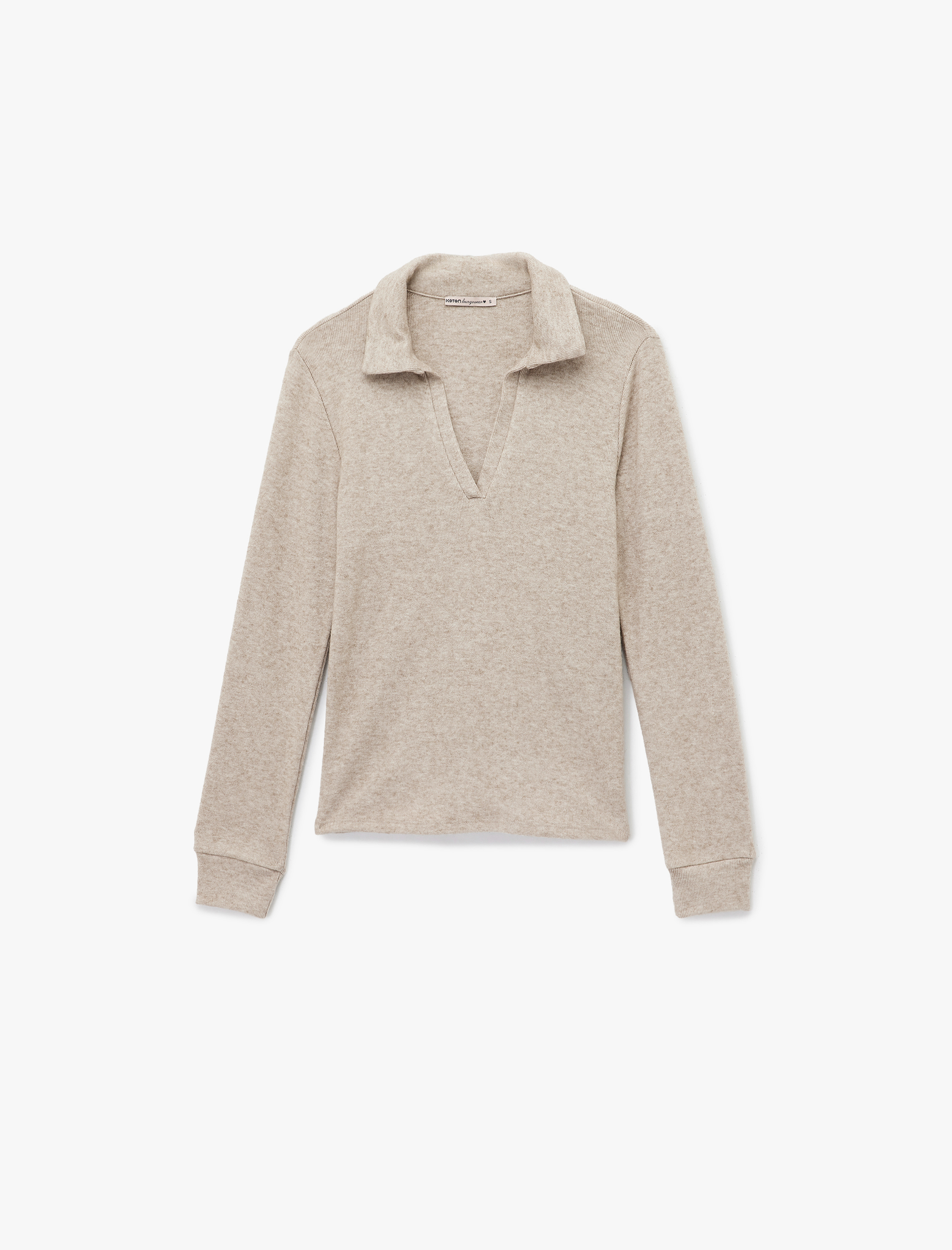 Rahat Kesim Uzun Kollu Polo Yaka Triko Pijama Üstü