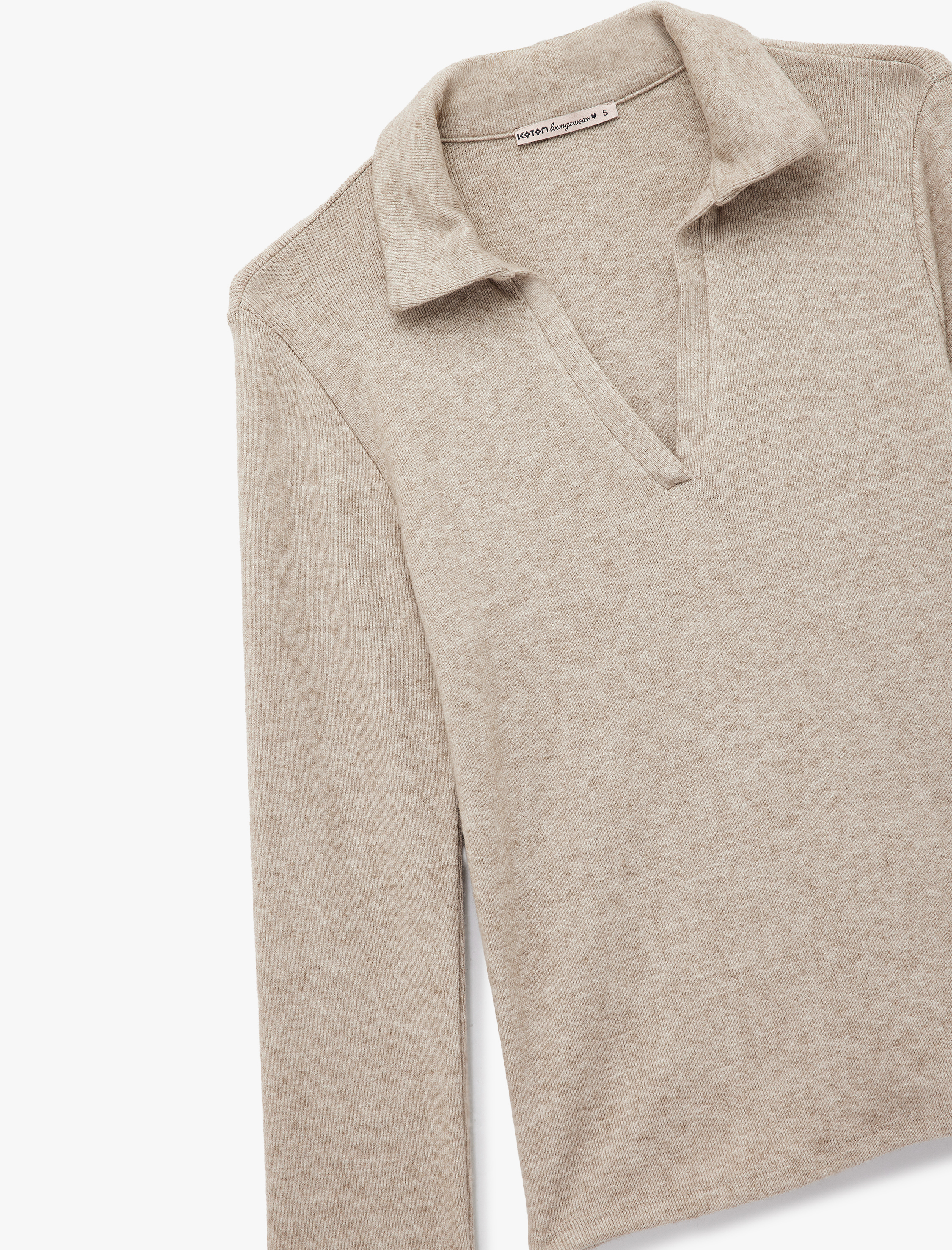 Rahat Kesim Uzun Kollu Polo Yaka Triko Pijama Üstü