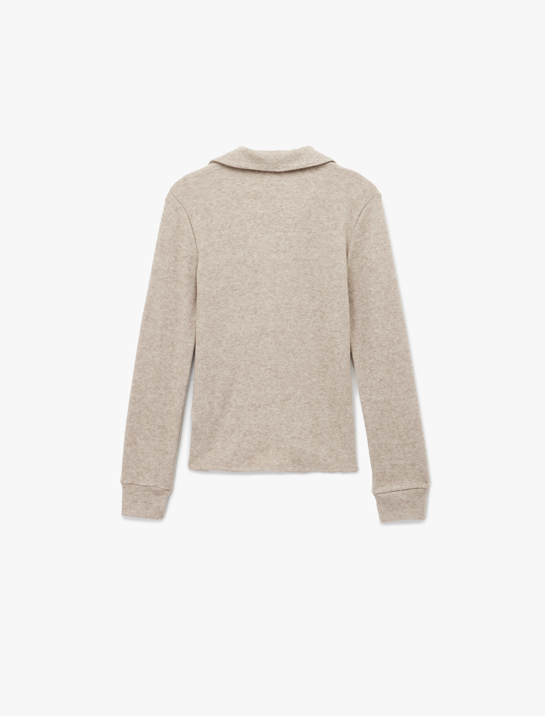 Rahat Kesim Uzun Kollu Polo Yaka Triko Pijama Üstü