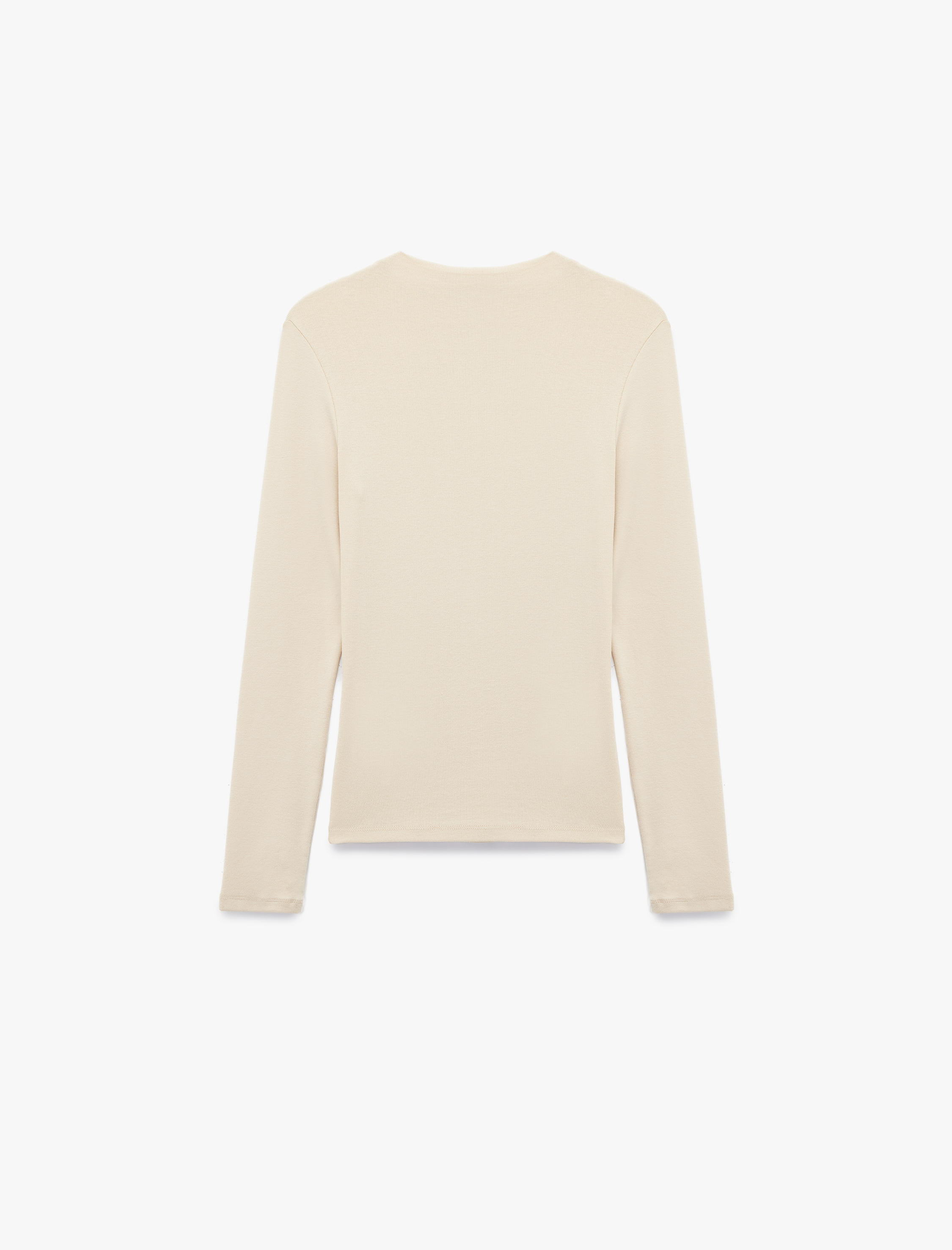   Dik Yaka Slim Fit Modal Karışımlı Basic Uzun Kollu Tişört