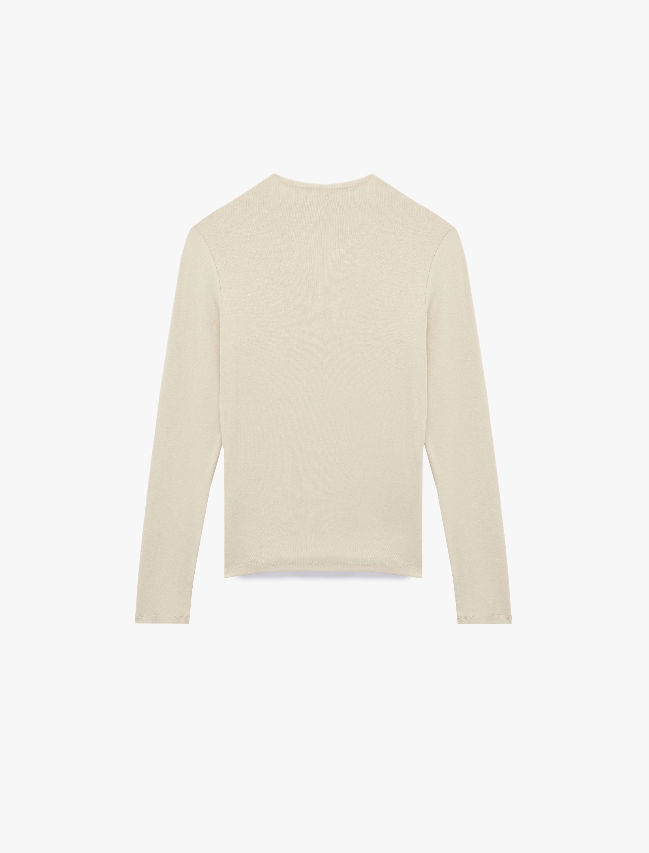   Dik Yaka Slim Fit Modal Karışımlı Basic Uzun Kollu Tişört