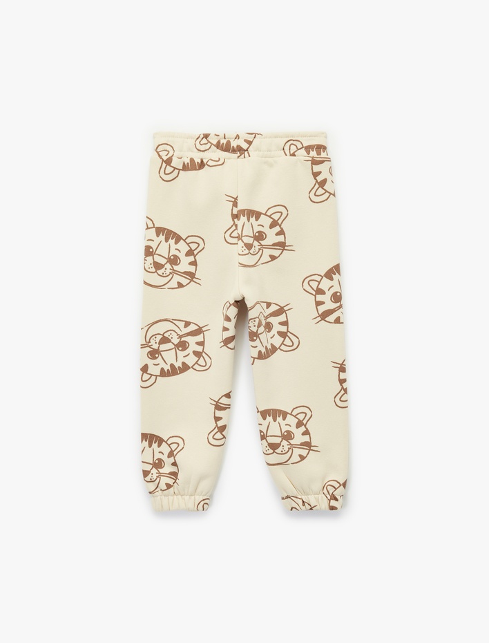 Erkek Bebek Pamuk Karışımlı Beli Bağcıklı Baskılı Jogger Eşofman Altı