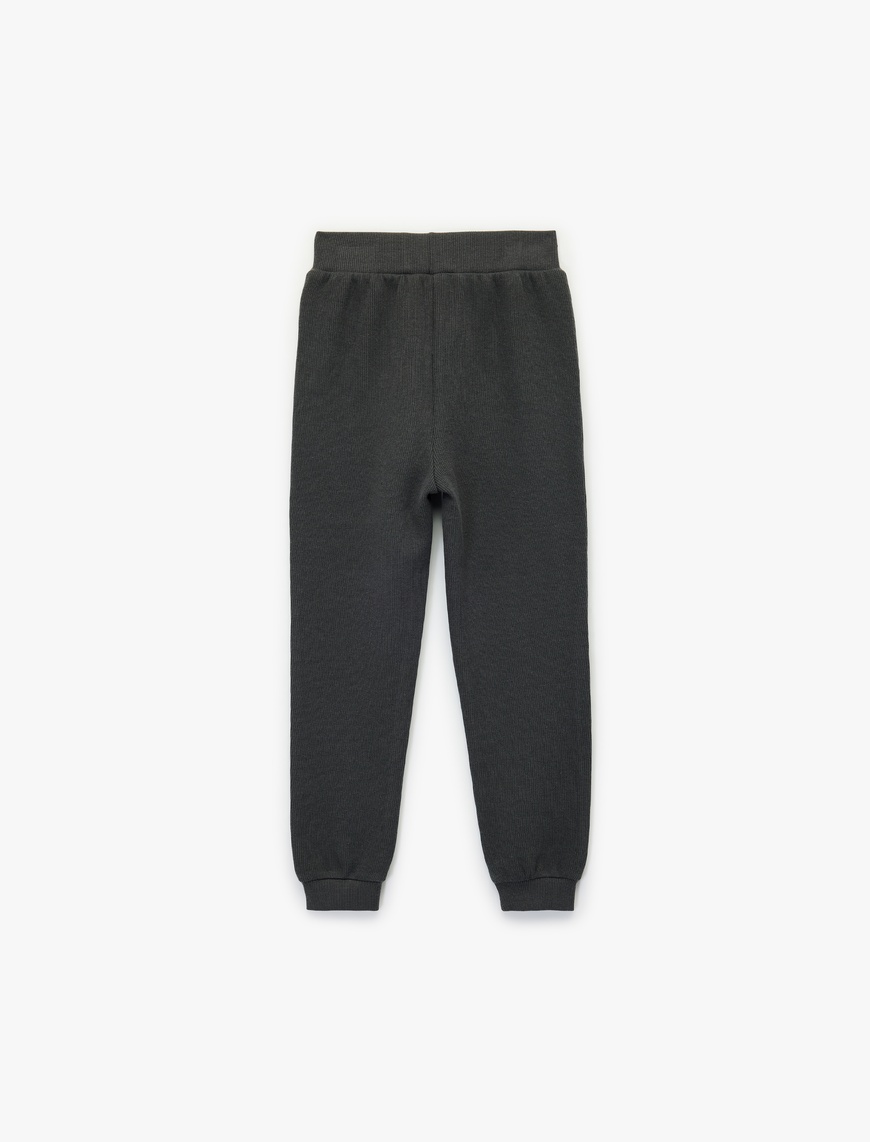  Erkek Bebek Pamuklu Şardonlu Beli Lastikli Basic Jogger Eşofman Altı