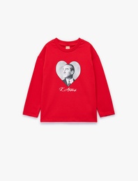 Pamuklu Uzun Kollu Atatürk Baskılı Tişört