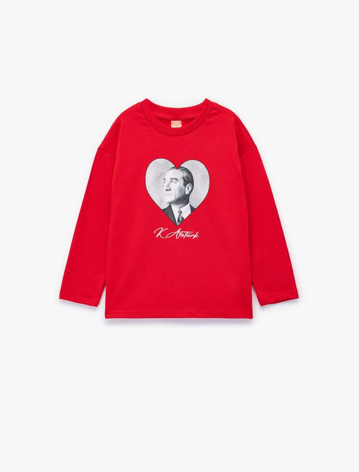 Kız Bebek Pamuklu Uzun Kollu Atatürk Baskılı Tişört