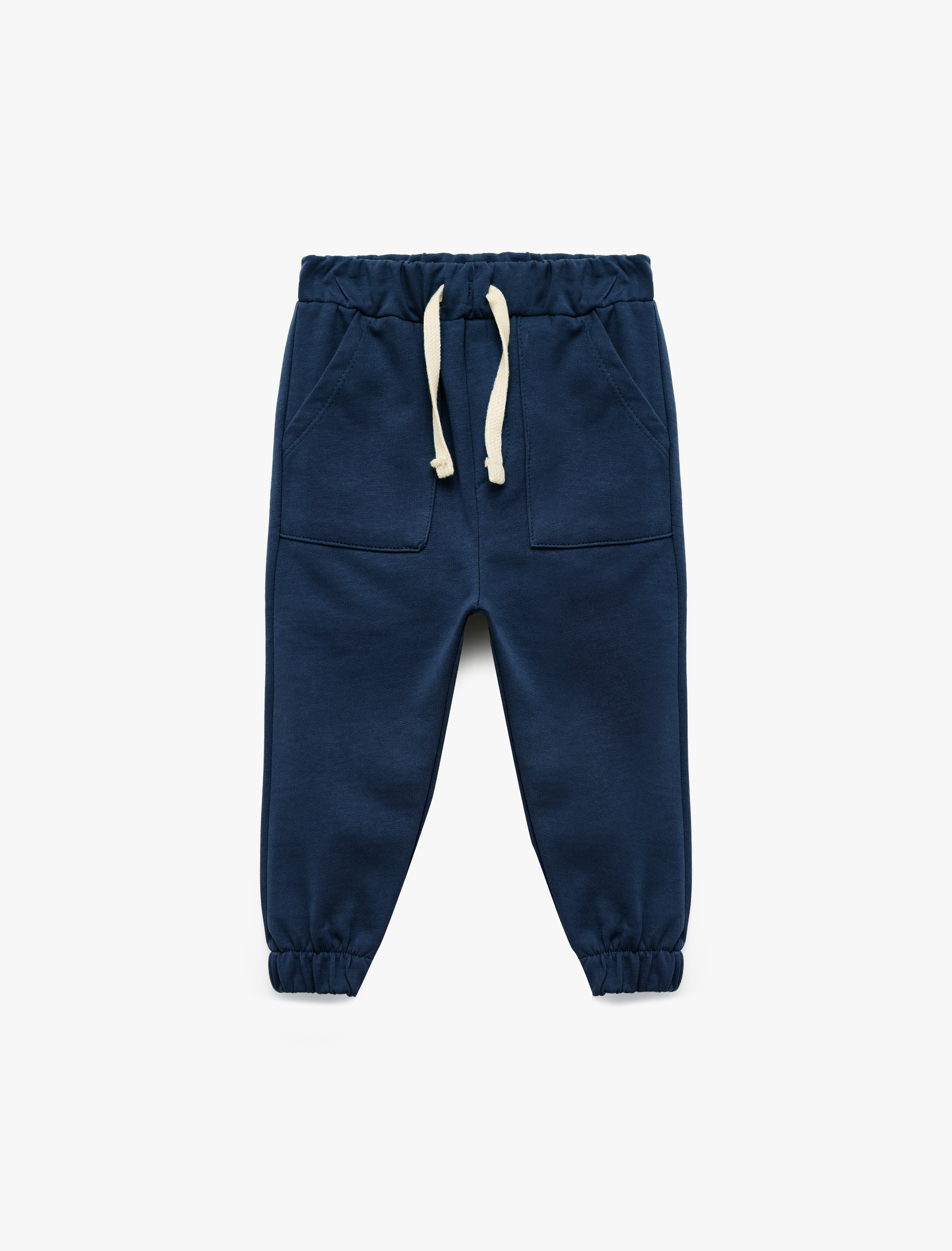  Erkek Bebek Pamuklu Beli Bağcıklı Cep Detaylı Basic Eşofman Altı